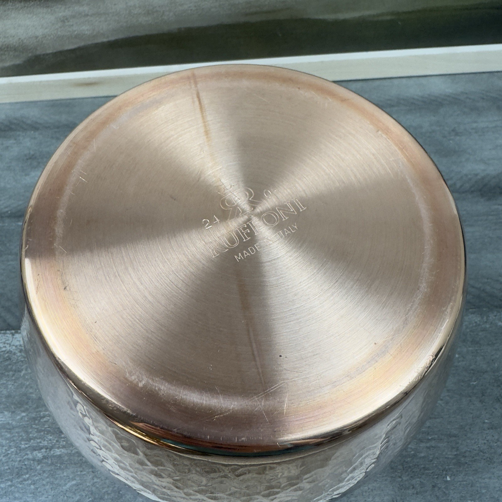 Williams Sonoma Ruffoni Historia Hammered Copper Saucepan 2 1/2 Qt. Bent *Read