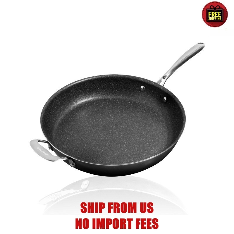 Granitestone 14” Nonstick Family Fry Pan with Helper Handle, Non Stick Skiller