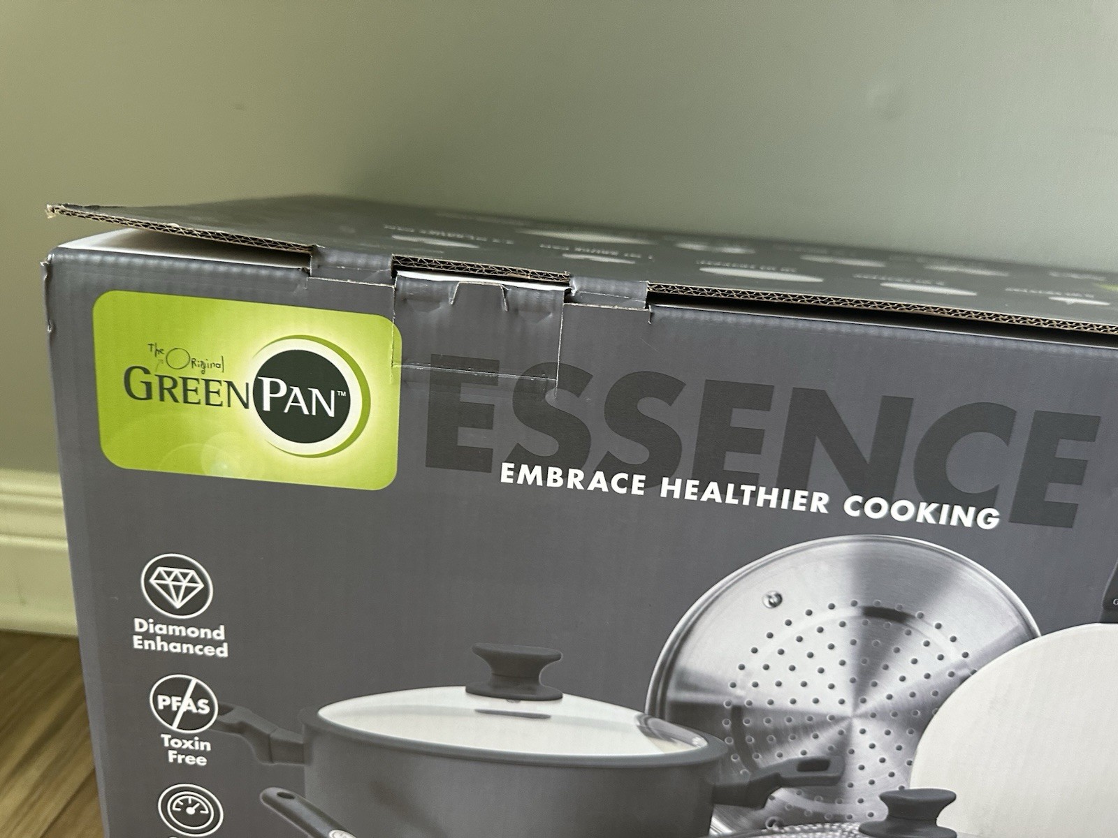 GreenPan Essence 17 Piece Cookware Set Non-Toxic Ceramic Nonstick Pots & Pans