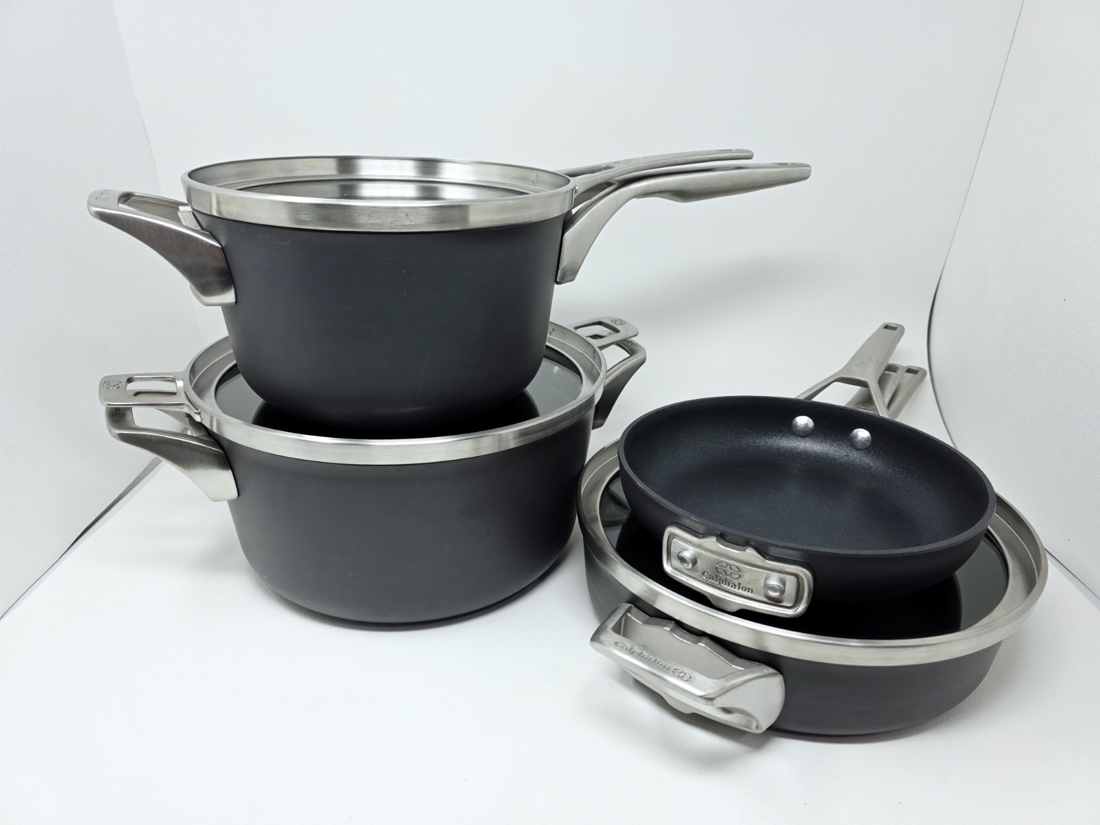Calphalon Premier 7-pc. Space-Saving Hard-Anodized Nonstick Cookware Set