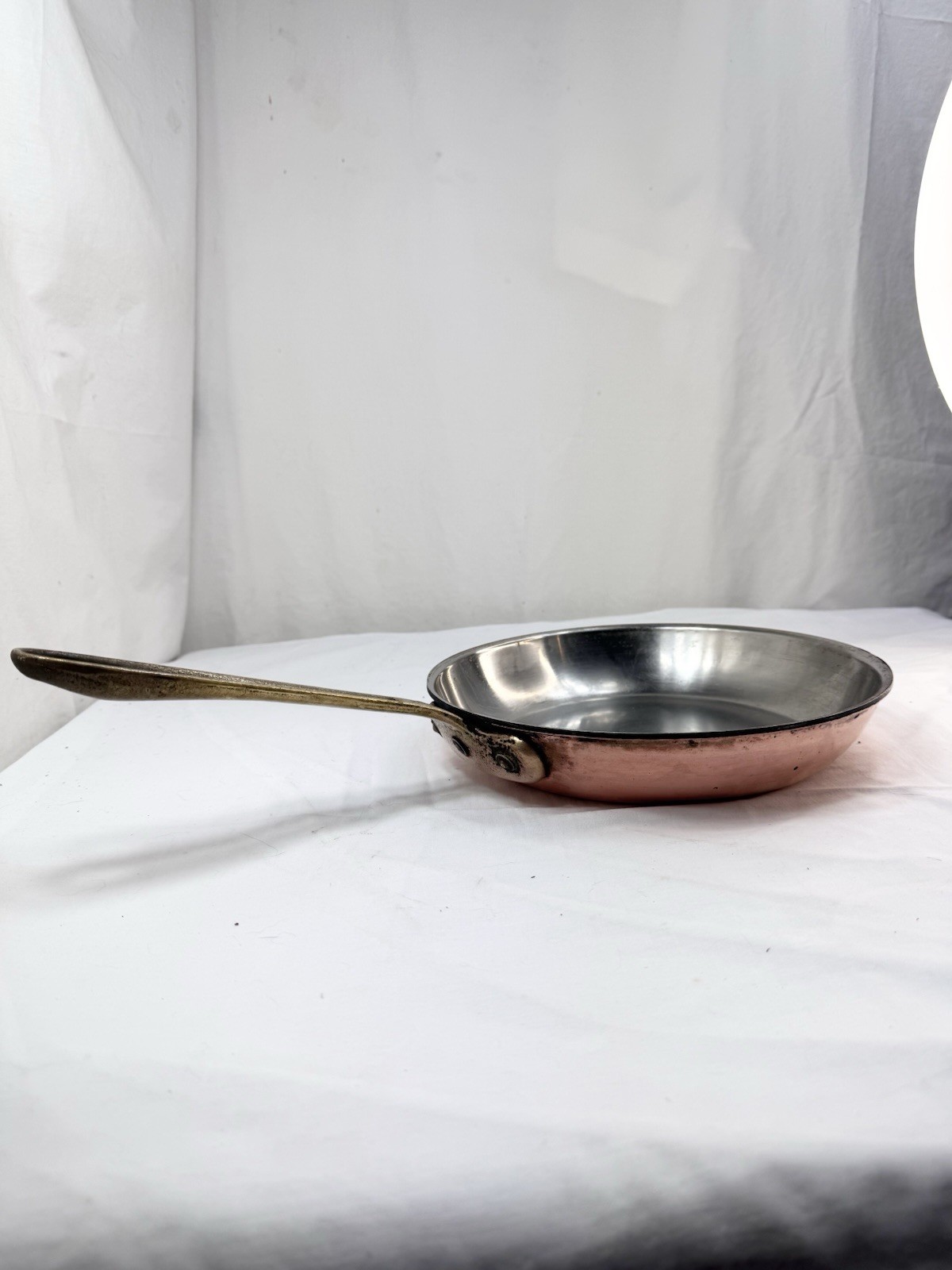 Vtg Cop R Chef 10.5″ Copper Frying Pan Skillet SS Brass USA 2″ high FreShip Read