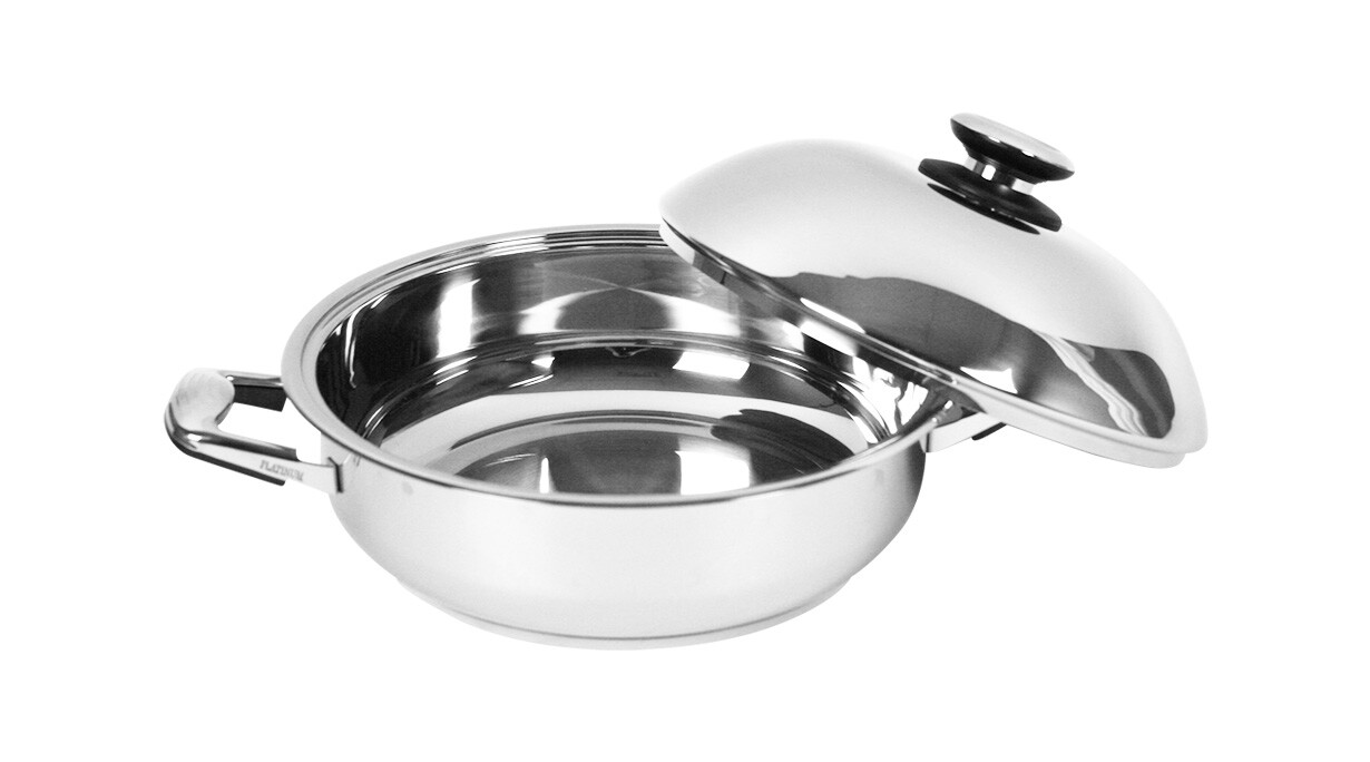 Platinum Jumbo Skillet with Dome Cover made w/finest grade T304 stainless steel