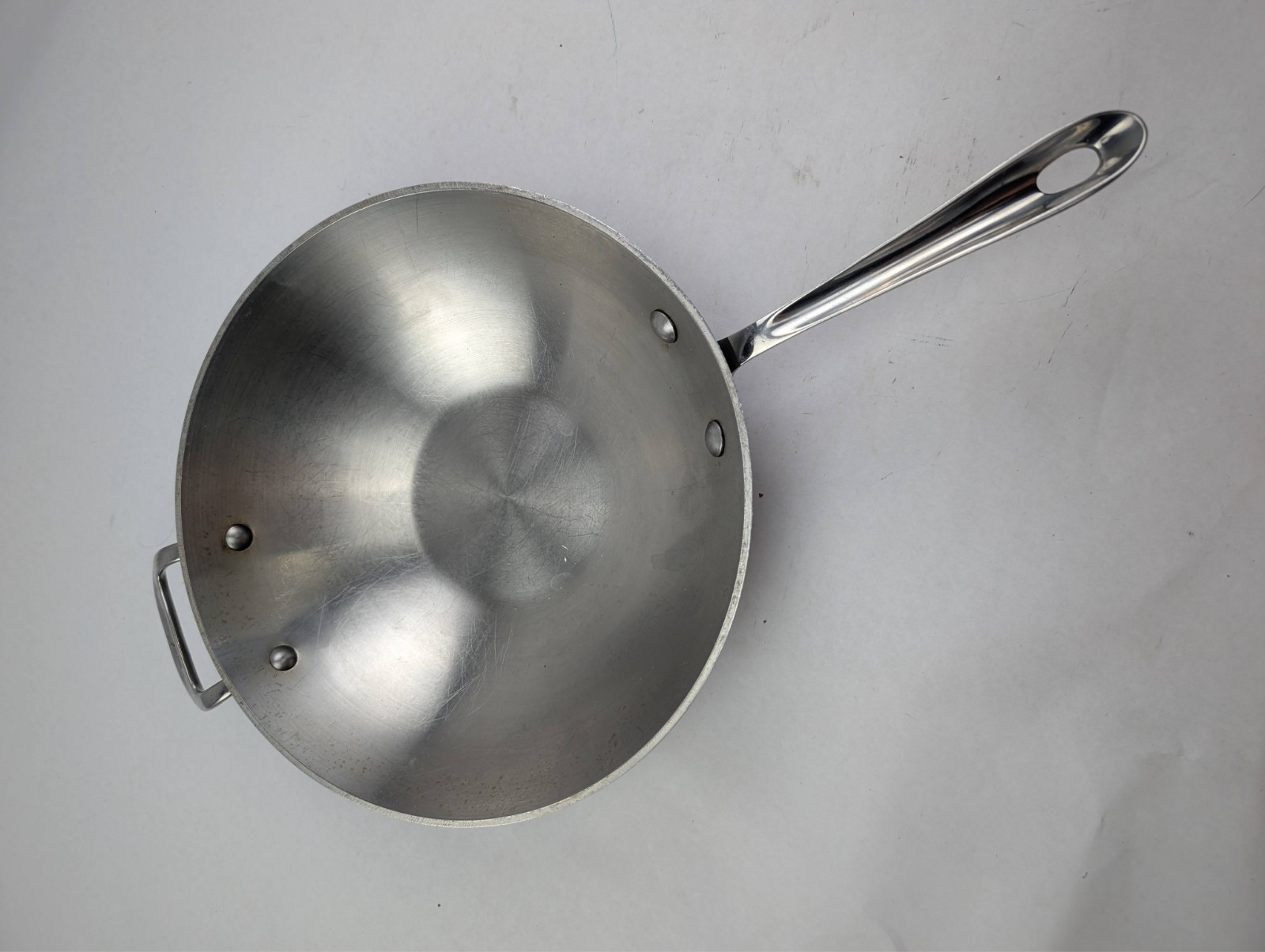 All-Clad 10” Stainless Steel Stir Fry Wok Pan – Flat Bottom – USA Made
