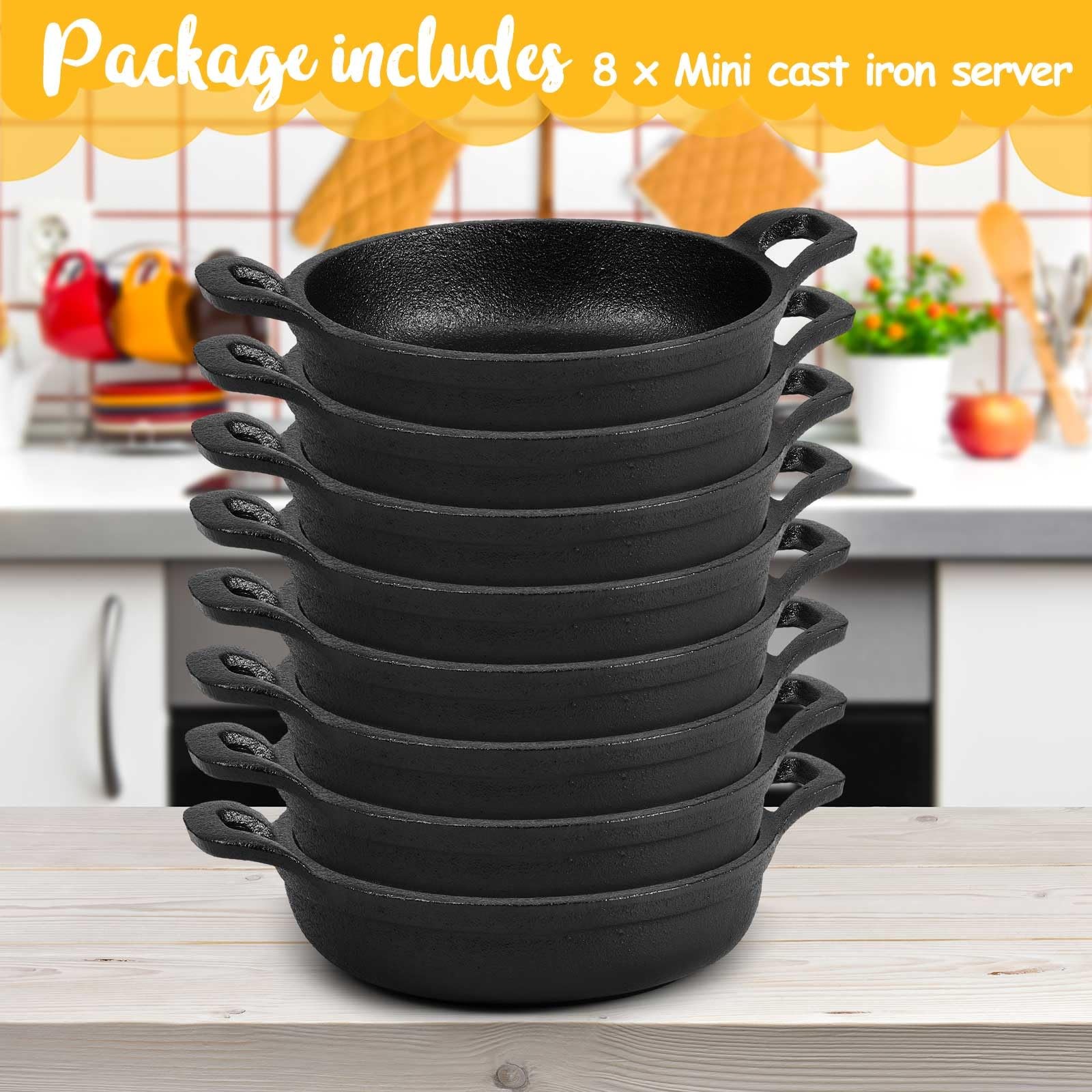 Mini Cast Iron Skillets 5 x 5 x 1.3 Inch Cast Iron Pan Small Ramekin Set Blac…