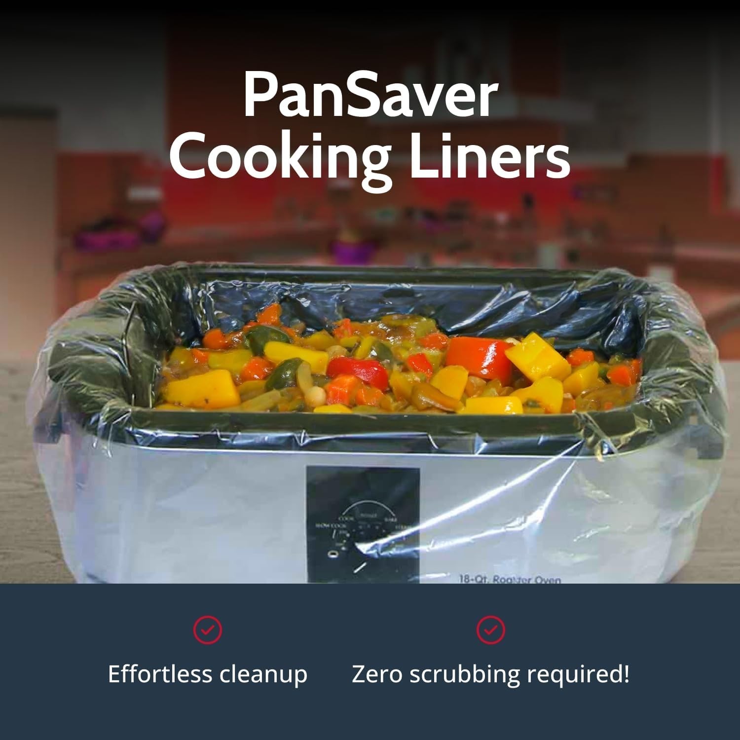 Effortless Cleanup Cooking Liners – Disposable for 16-22 Qt Roasters, 2 Pack