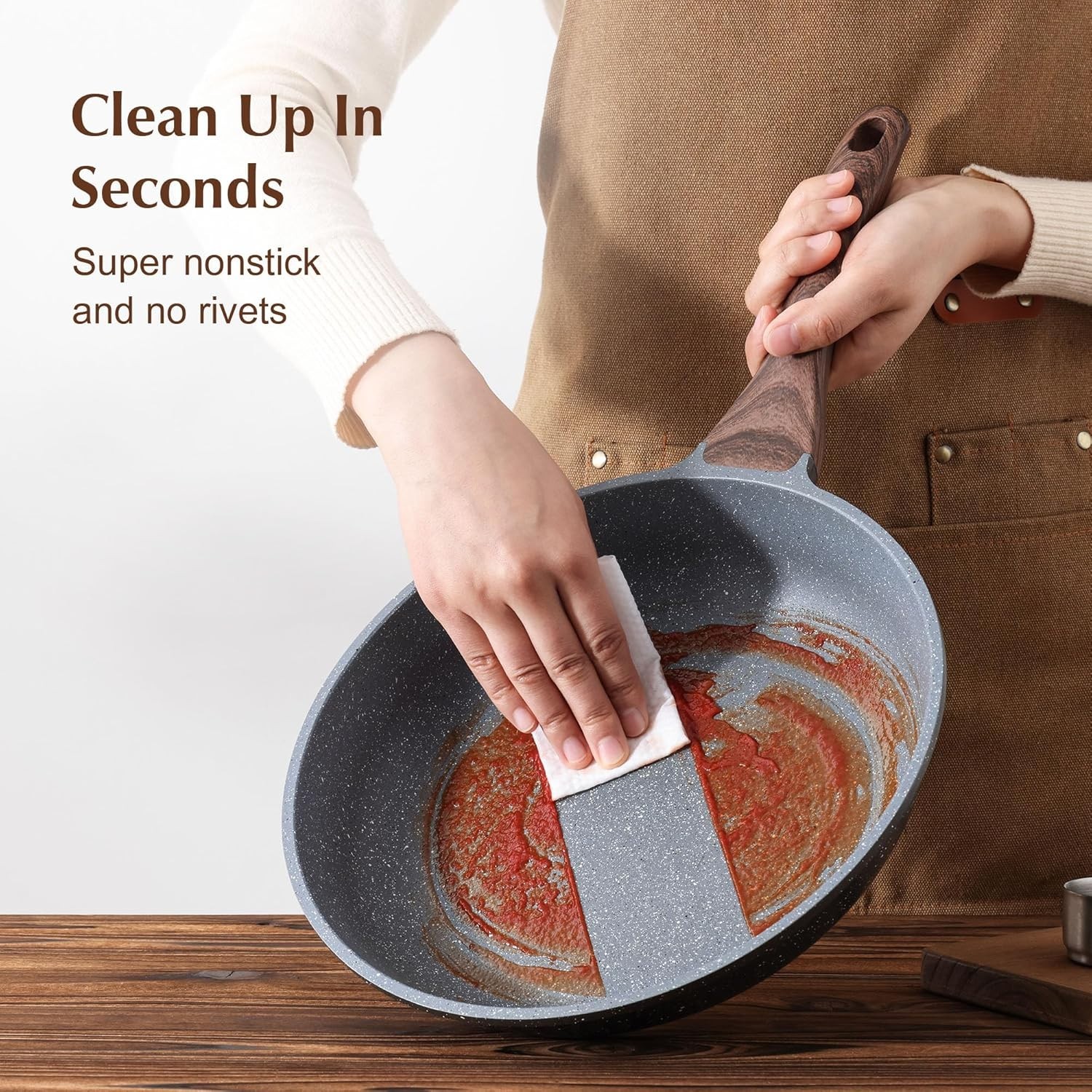 Stylish 9.5 Inch Nonstick Omelette Pan – Swiss Coating, All Stove Compatible