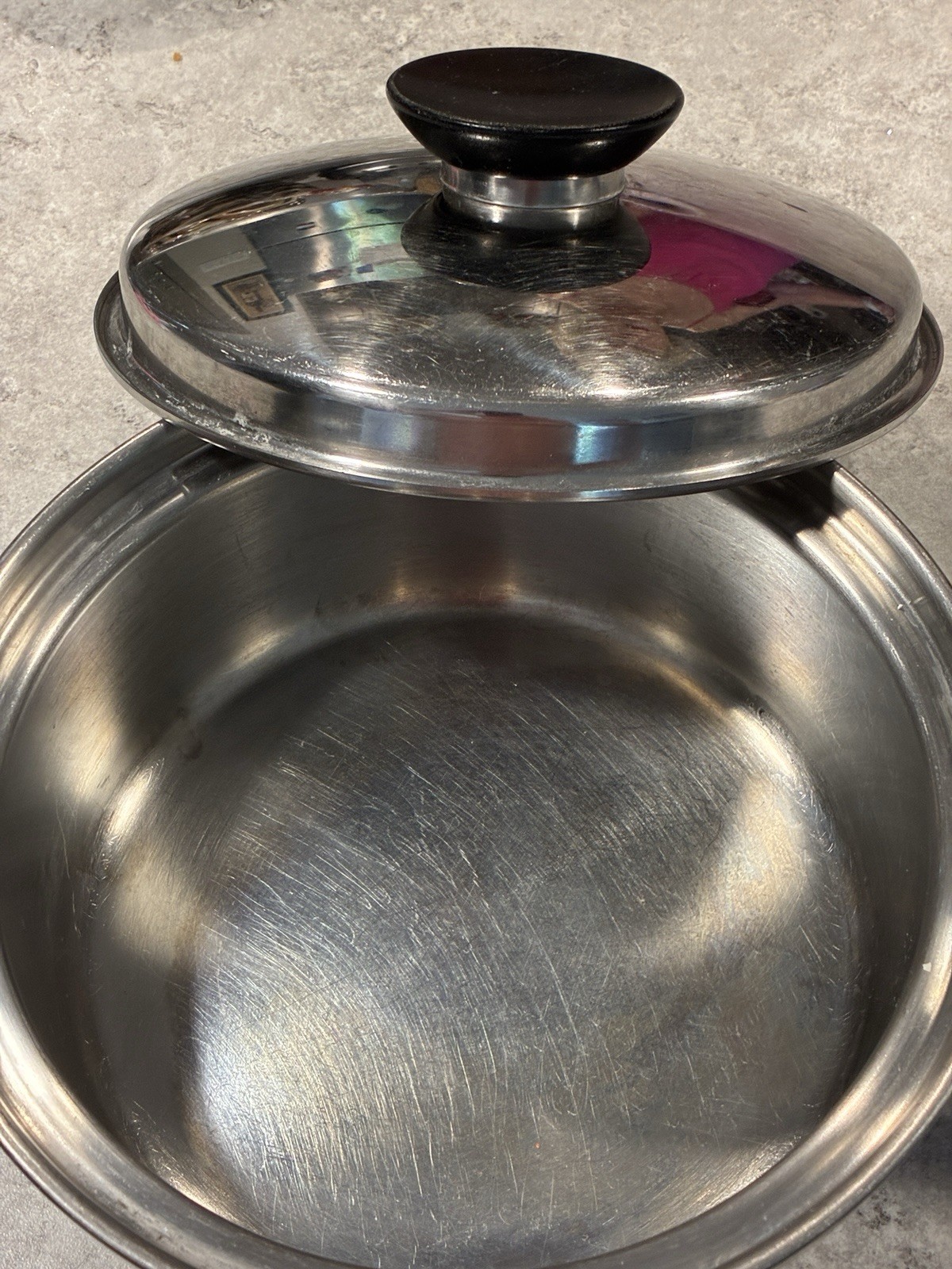 Vintage Seal O Matic Thermium Multi Plex Stainless Steel 8″ Sauce Pot With Lid