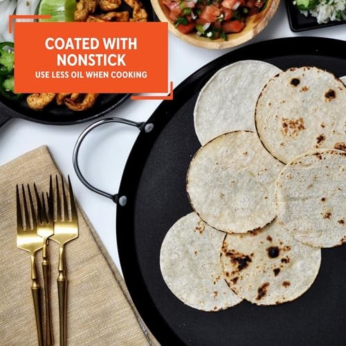 13.5in Carbon Steel Nonstick Round Comal Black