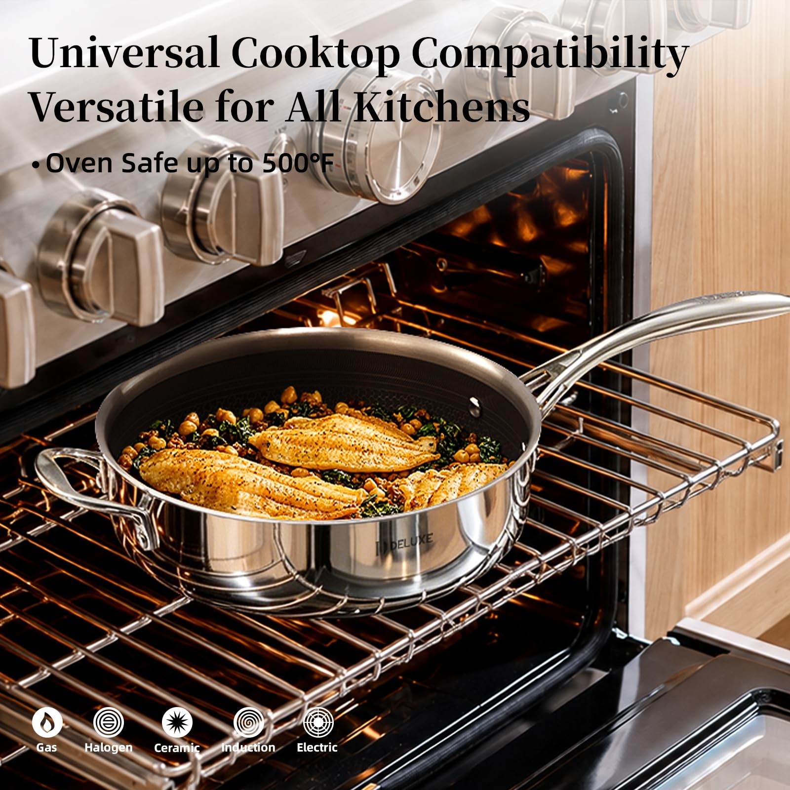 3.7 Qt Hybrid Ceramic Nonstick Deep Sauté Frying Pan & Lid