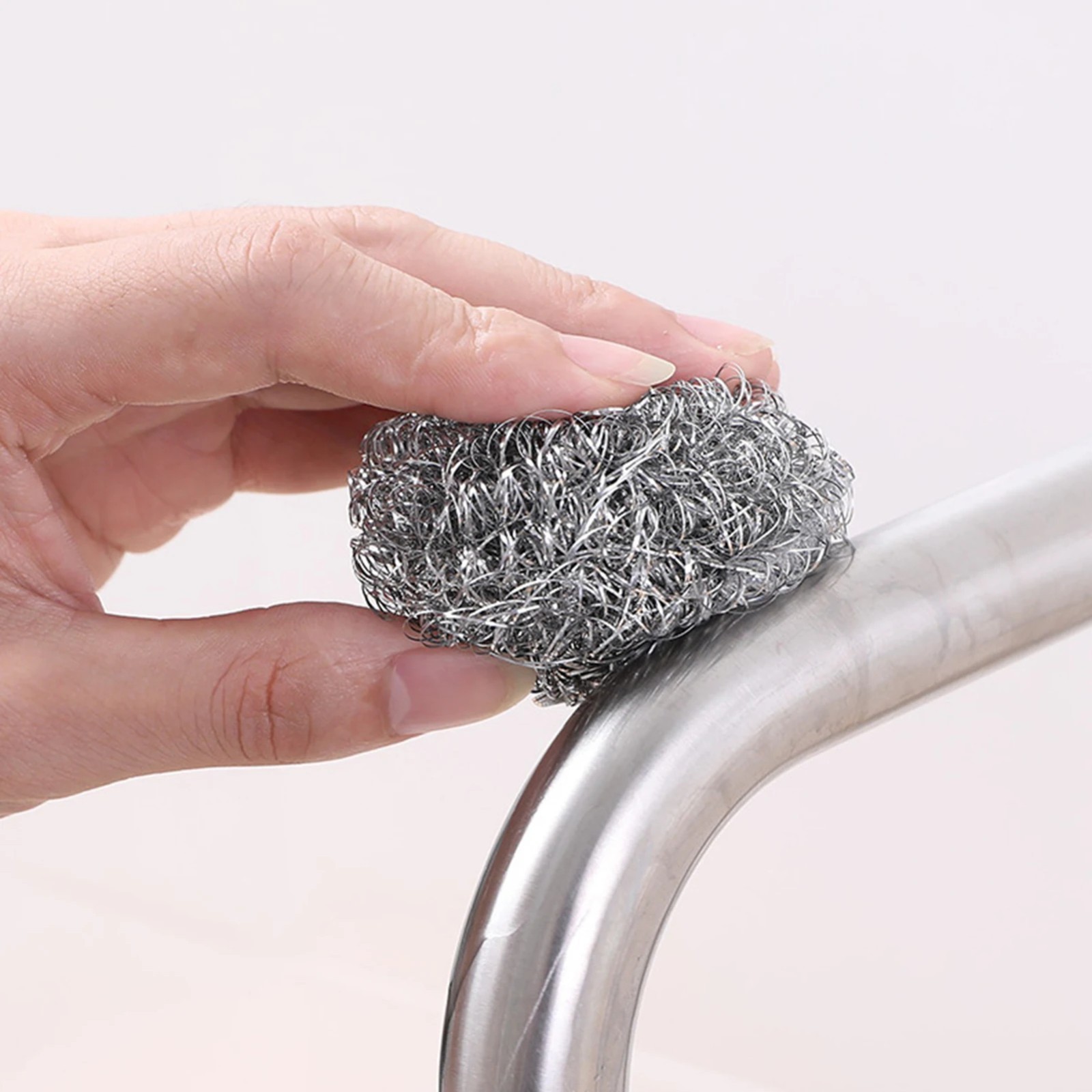 Stainless Steel Scourer Ball Rust-Free Kitchen Cleaning Brush for Pots Pans