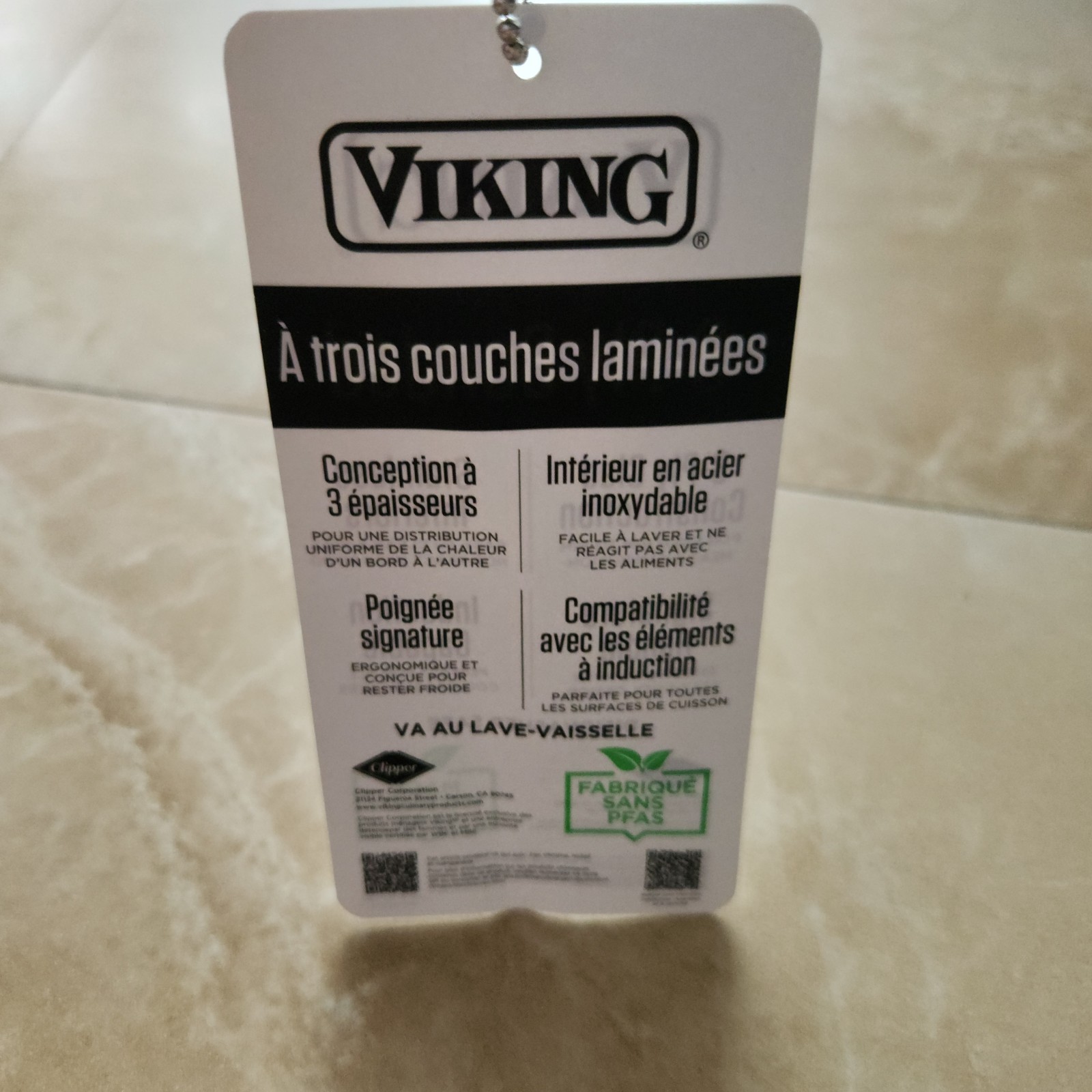 Viking 3-Ply 18/8 Stainless Steel Saute Pan Glass Lid- 5.25 Qt/4.9 L- NWT!