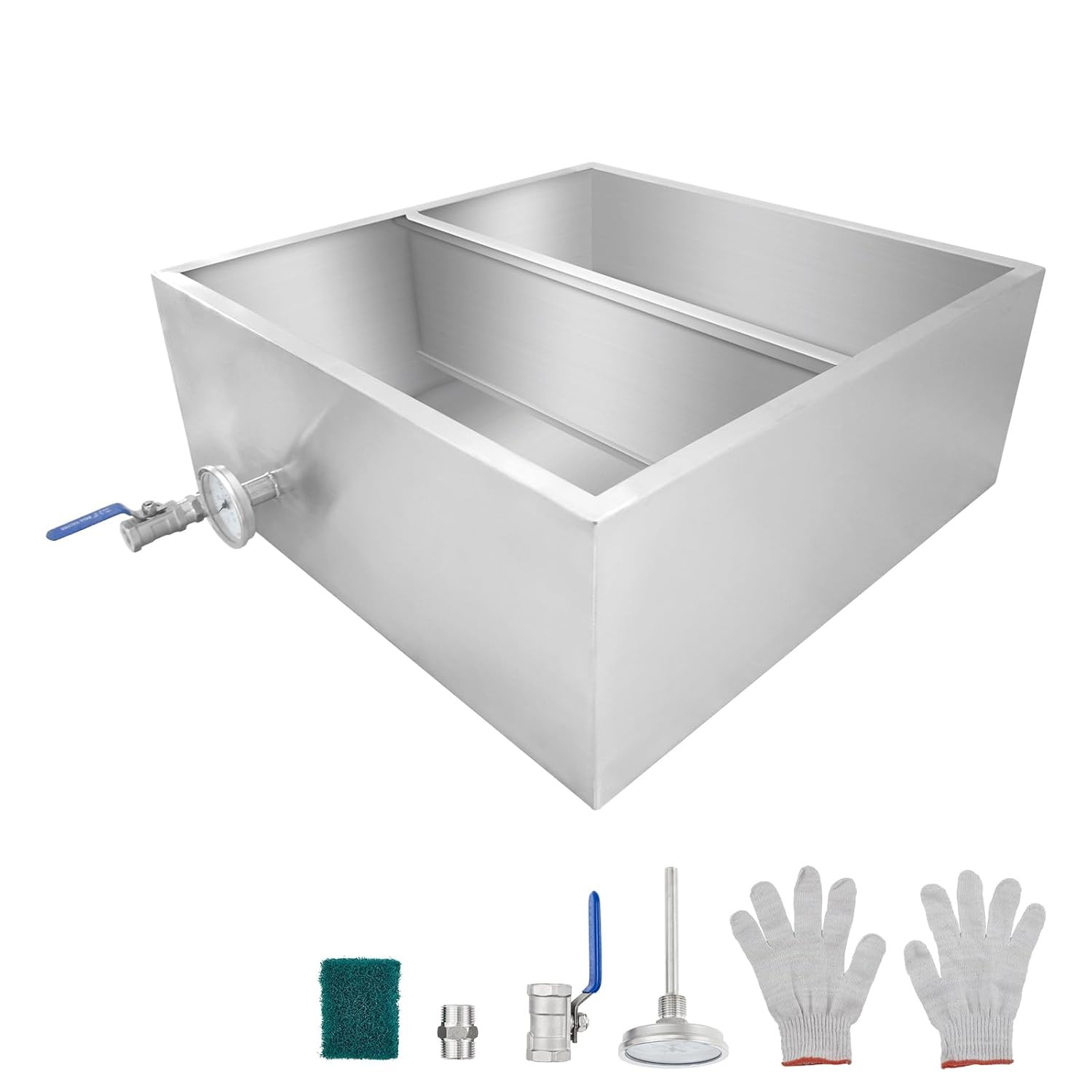 Stainless Steel Maple Syrup Evaporator Pan with Thermometer & Evaporator，Drain