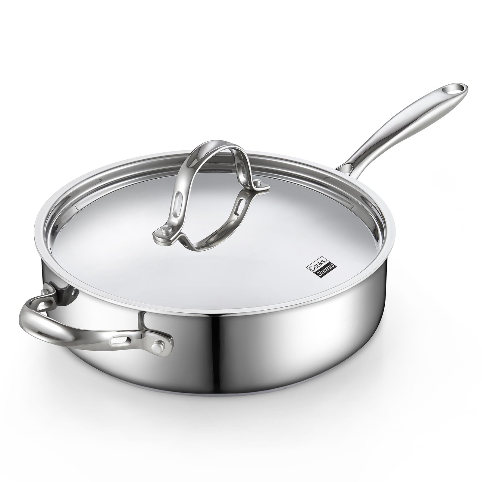 4-Quart Stainless Steel Sauté Pan with Lid, 10.5-inch Deep Frying Pan Induction