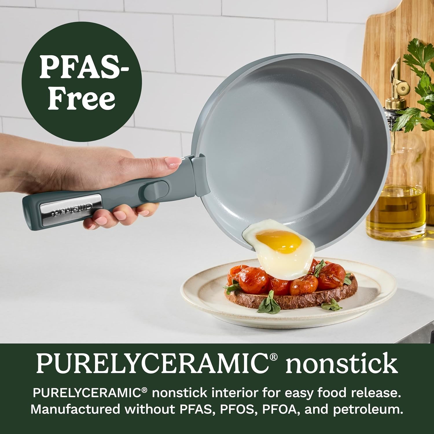 13-Pc, ClickSmart Nonstick Detachable Handle Ceramic Cookware, Pots and Pans