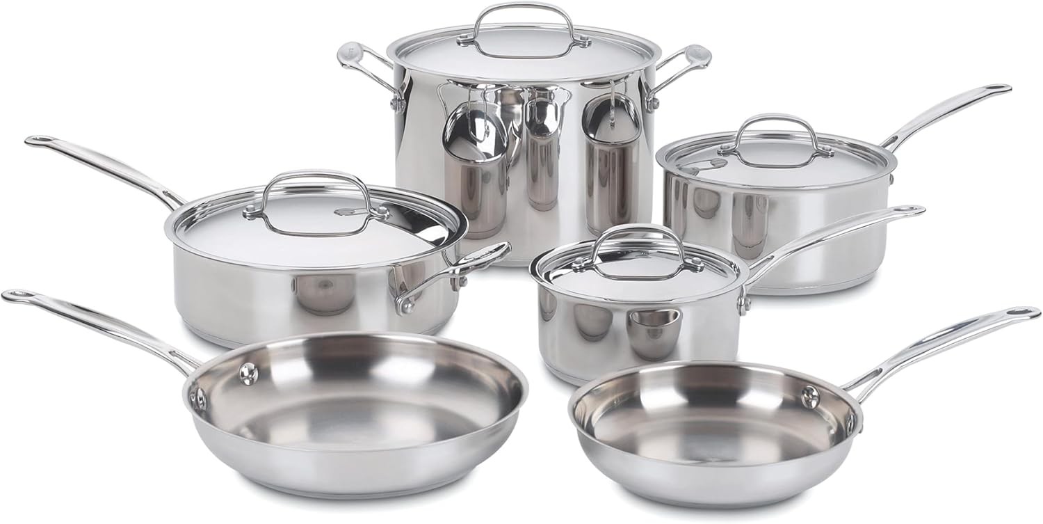 77-10P1 10-Piece Chef’s-Classic-Stainless Collection, Cookware Set