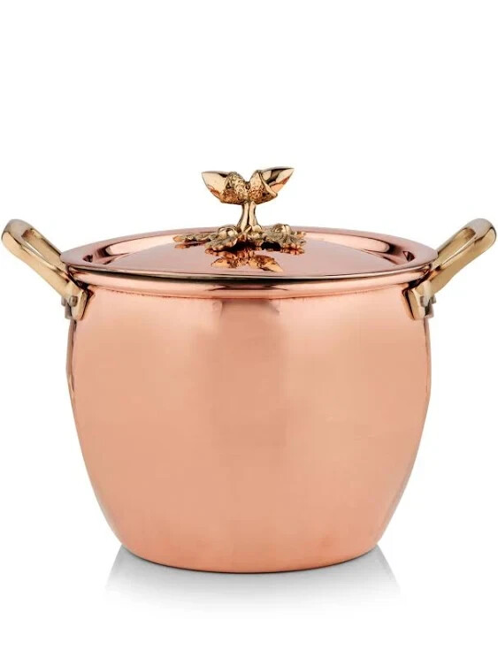 RUFFONI COPPER STOCK POT HISTORIA COLLECTION HAMMERED W/ACORN KNOB 7.5 QT NEW