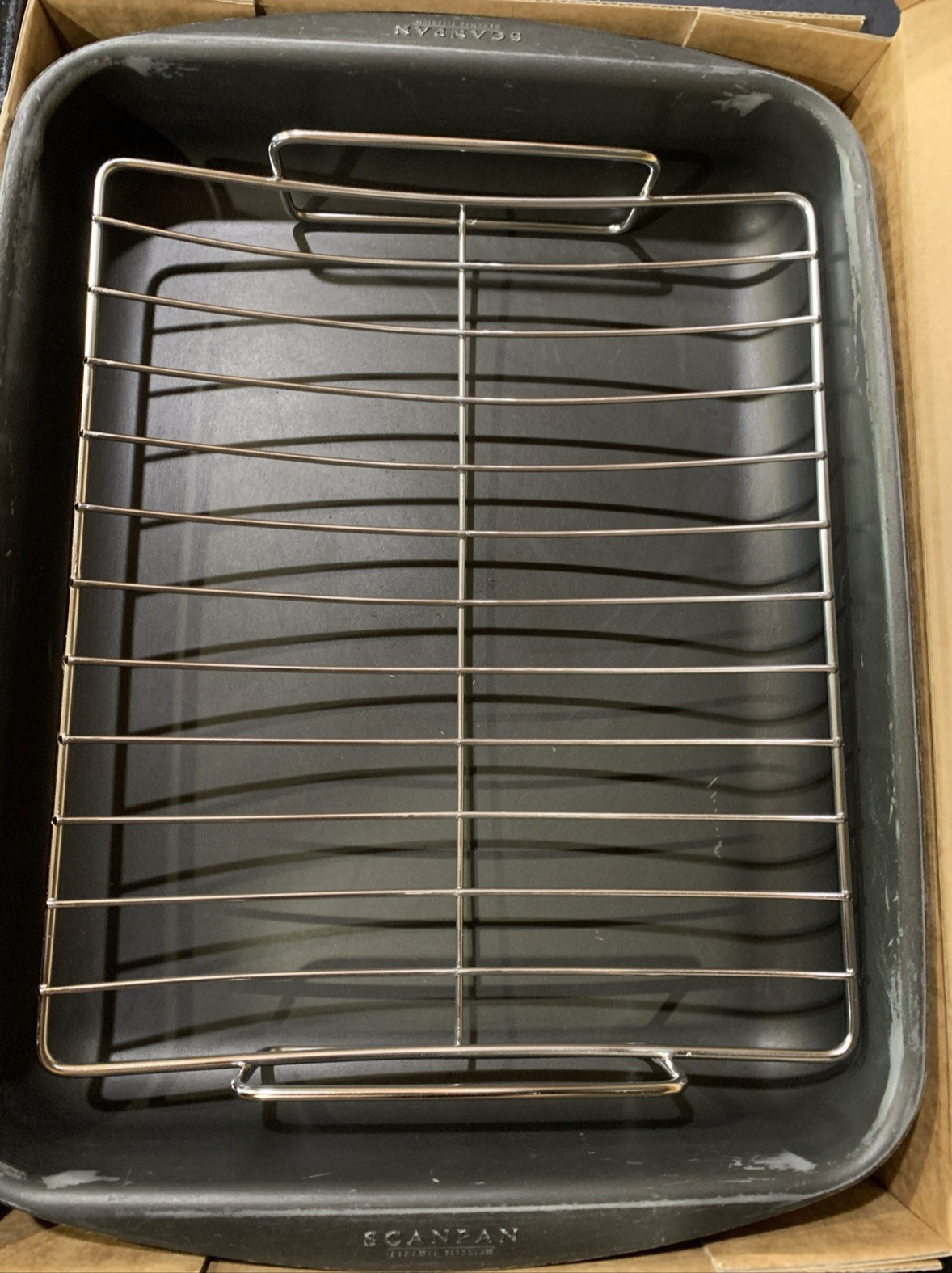 Scanpan CLASSIC- 7.5qt | 17″ x12” Ceramic Titanium Roasting Pan Excellent USED