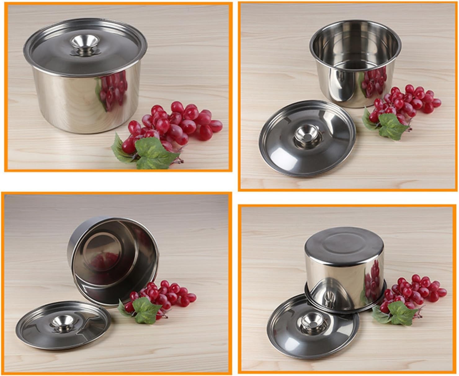 Stock Pot with Lid, Stew Pot with Lid Stainless Steel Stockpot for Induction