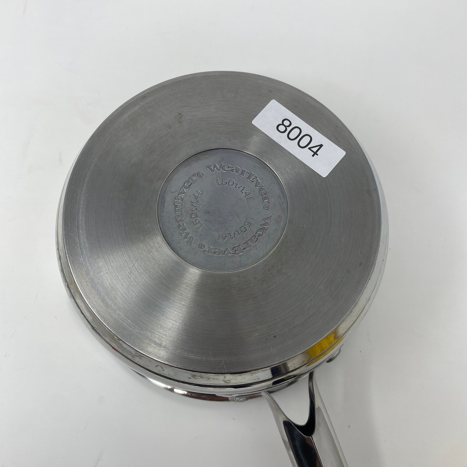 WearEver Saucepan 1.5 Quart Silver Good Stainless Steel Dual Pour Spout