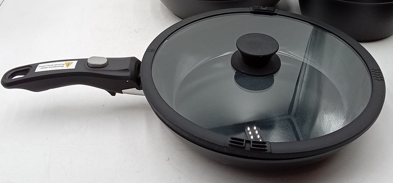 Bazova 19 Pcs Pots and Pans Set Non Stick Ceramic Cookware Set Black