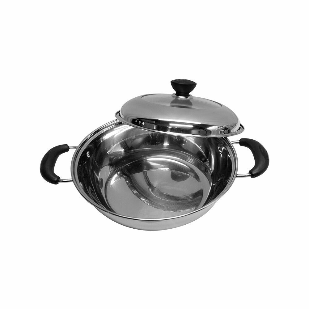 Stainless Steel 10″ HOT POT Cookware Mirror Finish See Through Lid Pots and Pan