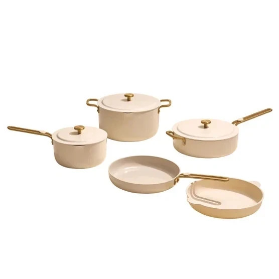 Our Place 8-piece Essentials Healthy Ceramic Nonstick Cookware Set – Cream
