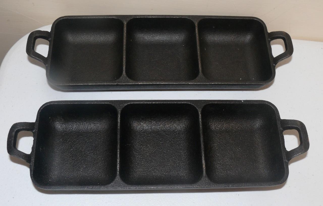 2 Valor Cast Iron 3 Compartment Divided Server Tray Trays 9″ x 3″ Sampler Tray