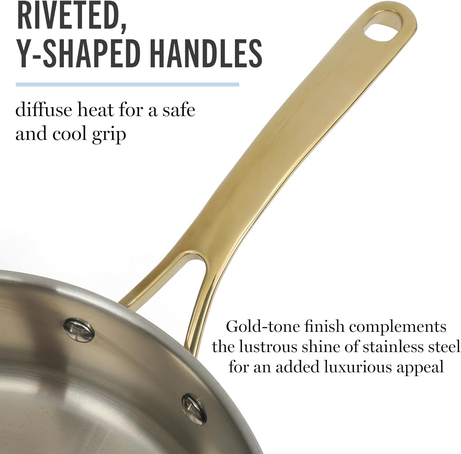 Castelle 10 Piece 18/8 Durable Stainless Steel Induction Safe Pots and Pans Non-