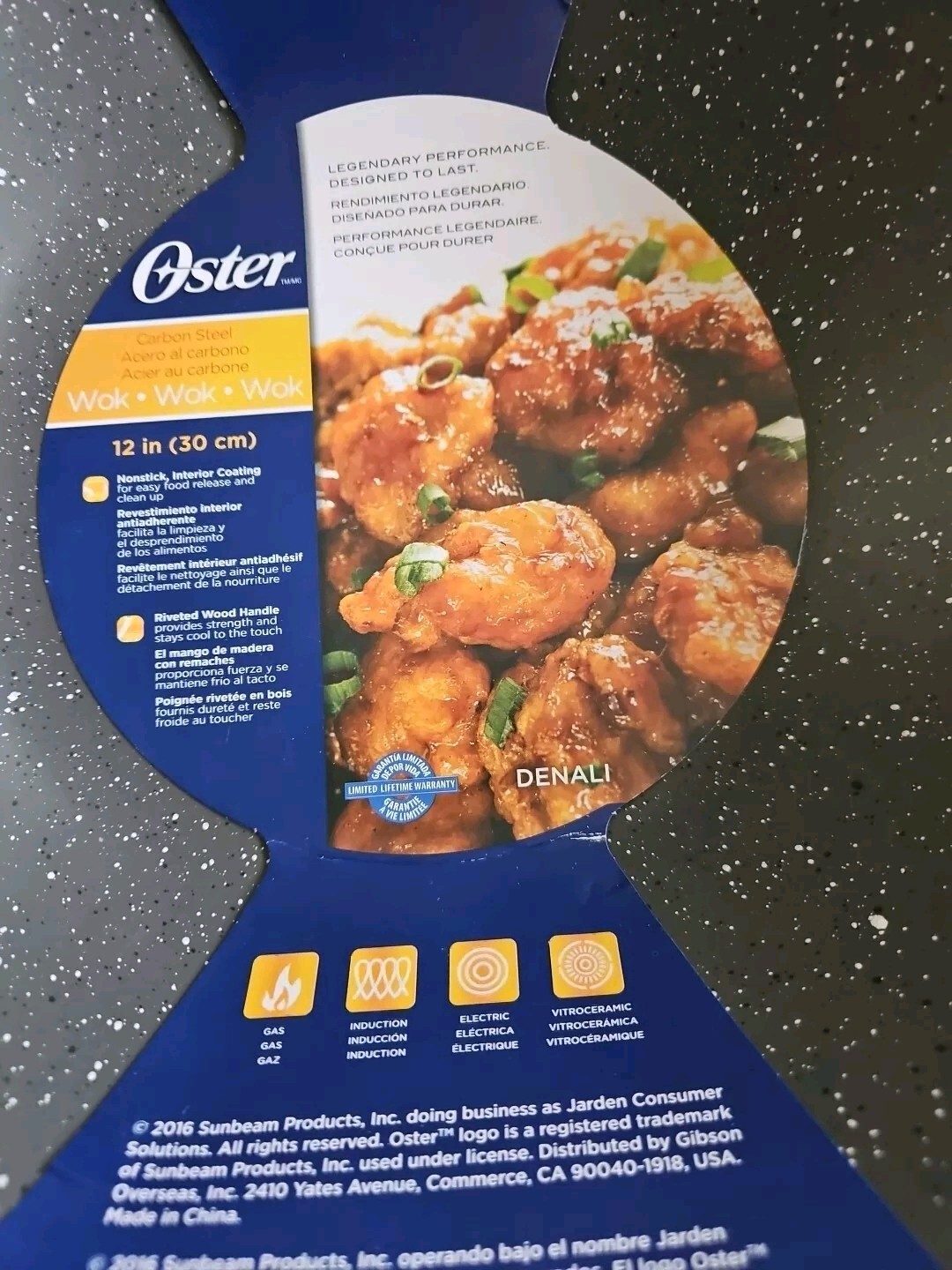 2, OSTER CARBON STEEL WOKS. 12 IN NON STICK SET OF 2. BLUE / GREEN FREE SHIPPING