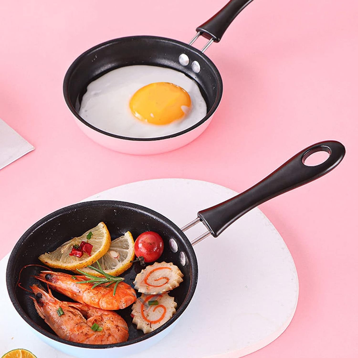 4.7 Inch Mini Frying Pan with Long Handle, Small Non Stick Egg Pan for