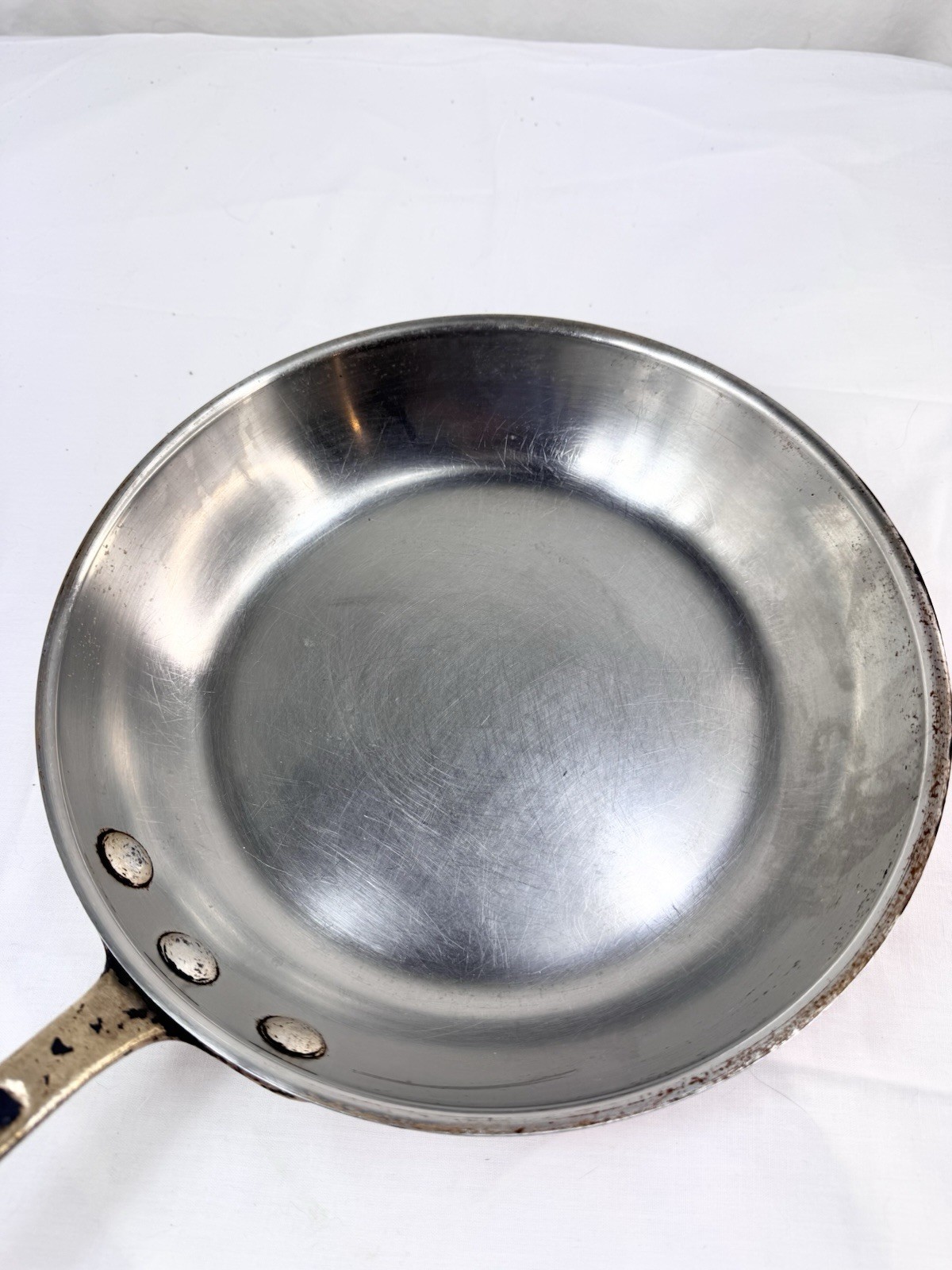 Vtg Cop R Chef 10.5″ Copper Frying Pan Skillet SS Brass USA 2″ high FreShip Read