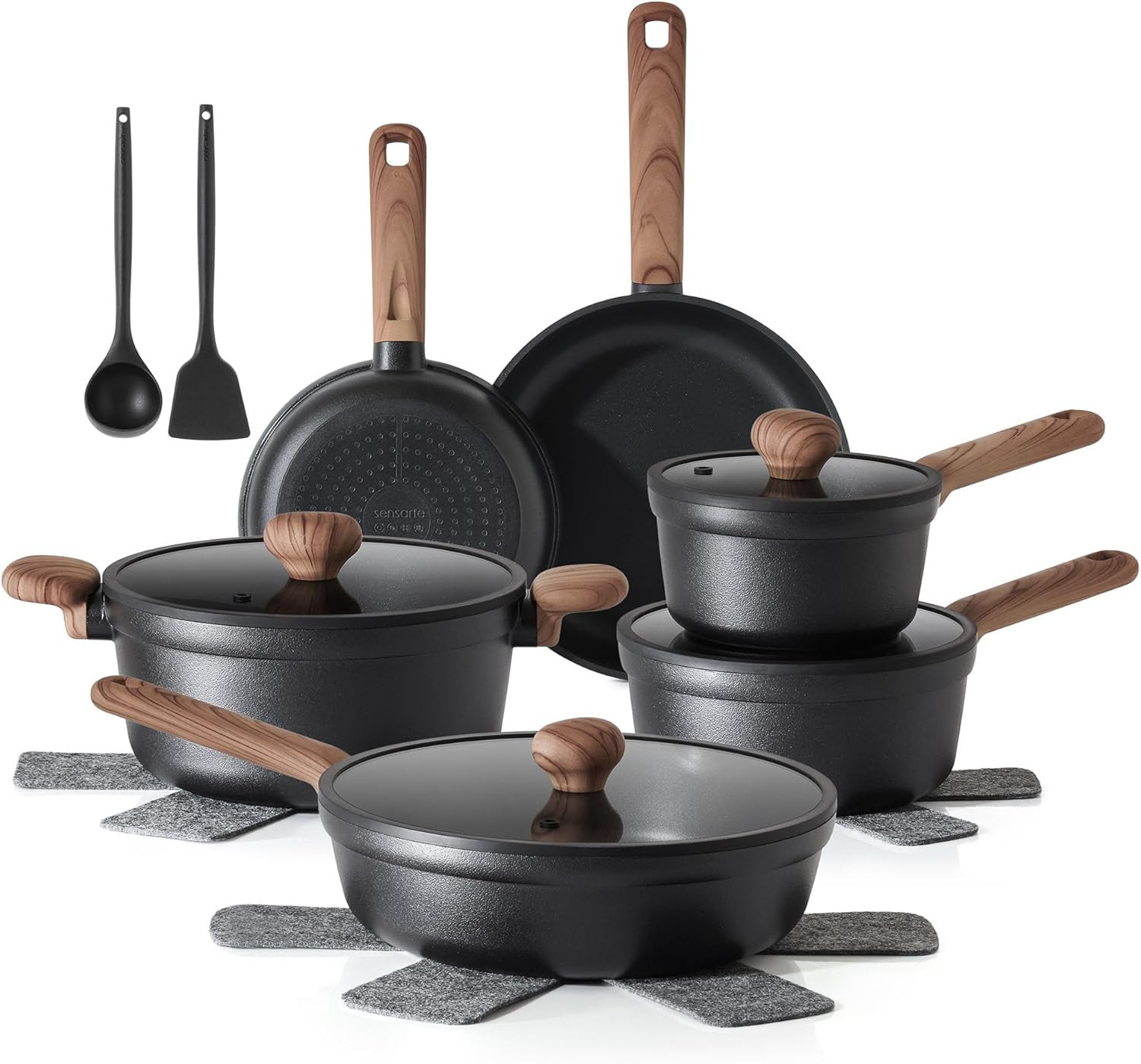 Nonstick Pots and Pans Set 17Pcs, Healthy Induction Cookware Set, Kitchen Cookin