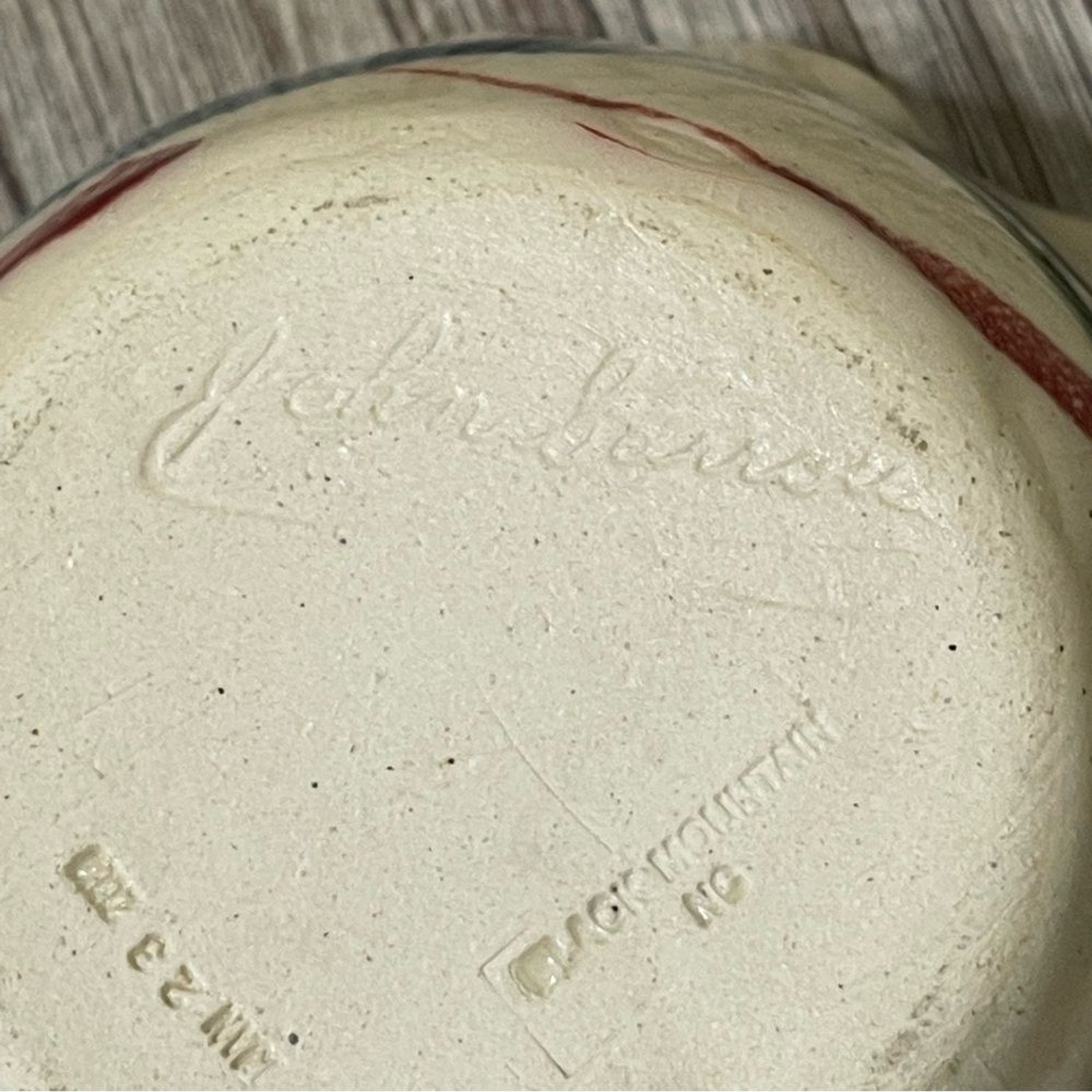 John Garrou Pottery Apple Baker Bowl Hand Crafted Ceramic Paint Splatter Recipe