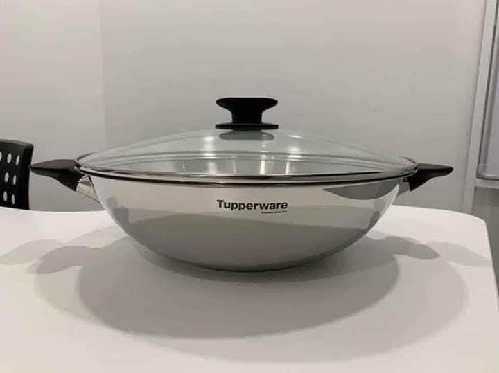1 SET x NEW Tupperware Universal WOK 38cm stainless steel with box