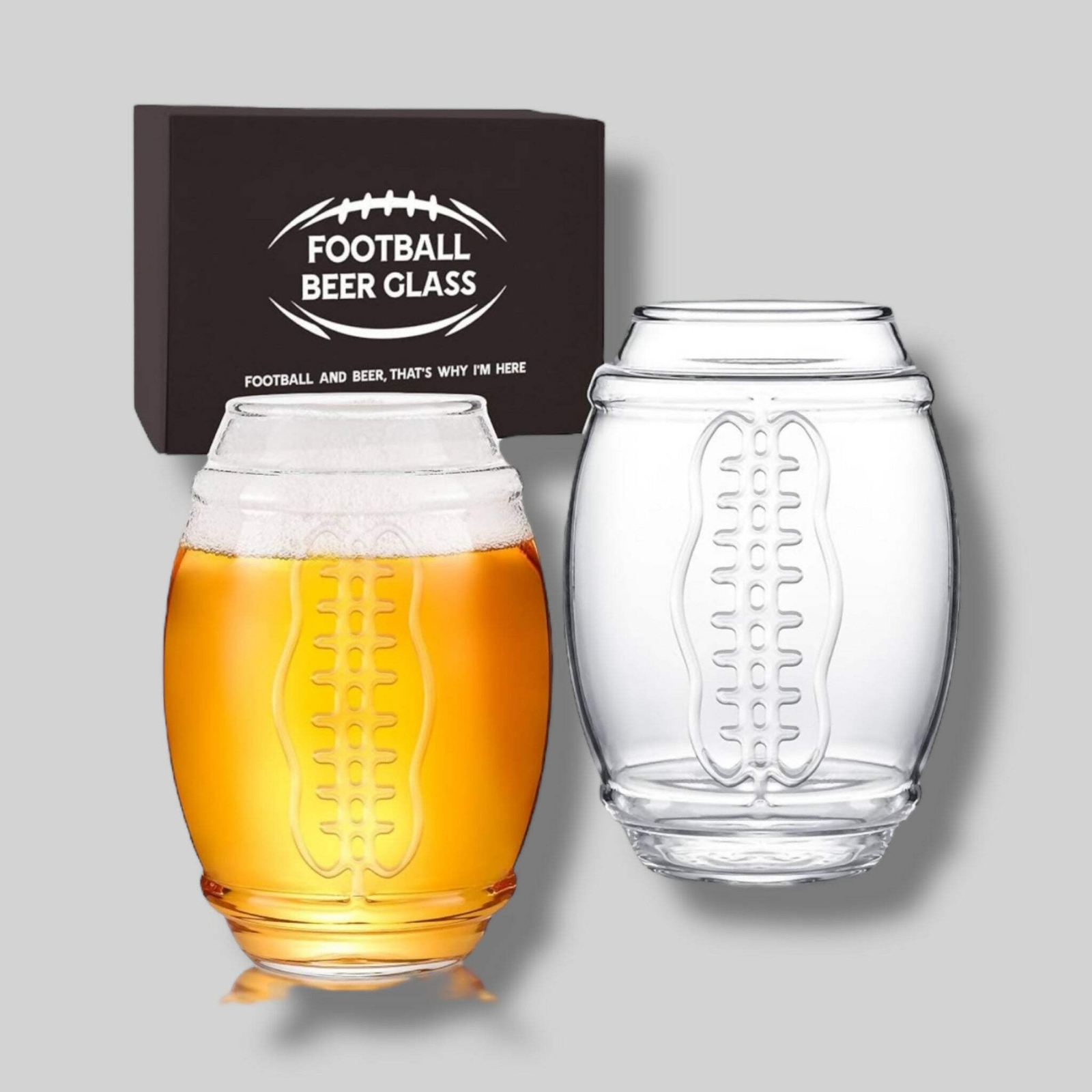 Erweicet Football Beer Glasses Set of 2 | 20 oz | New in Box | Game Day Fun