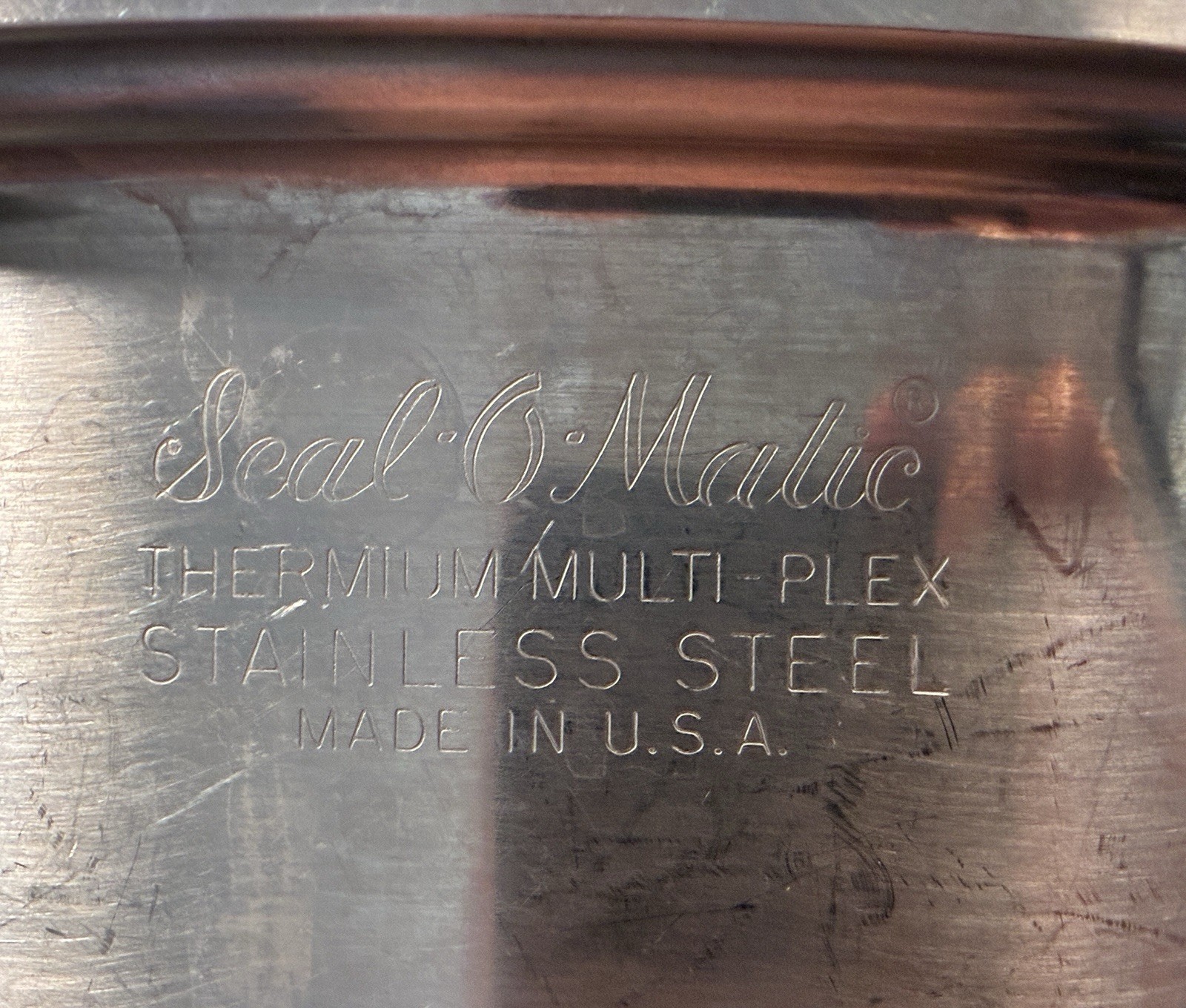 Vintage Seal O Matic Thermium Multi Plex Stainless Steel 8″ Sauce Pot With Lid