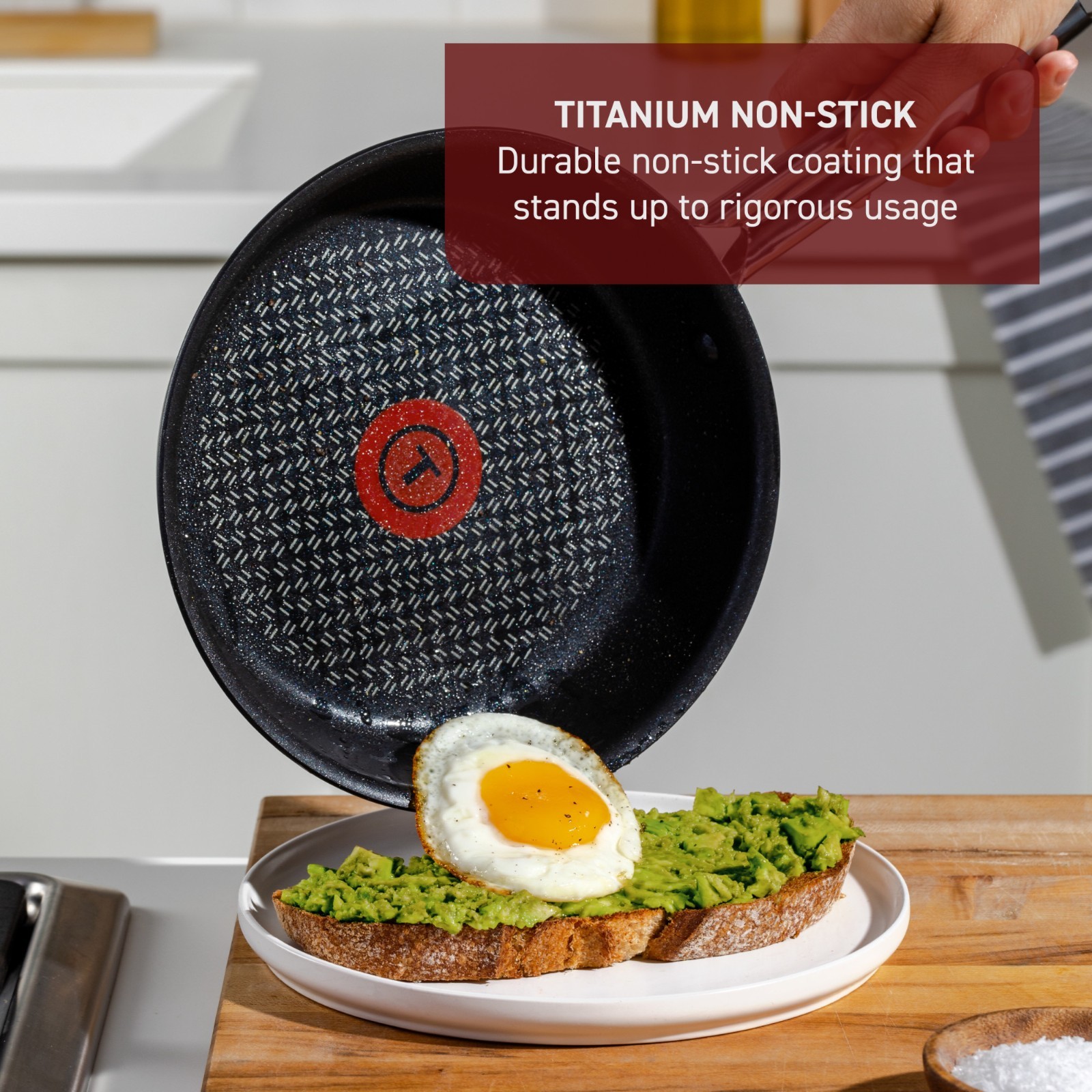 T-fal Cook & Strain Non-stick, 12.5 Inch Frypan, Black