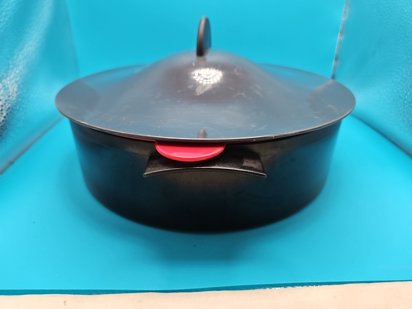Tupperware Microsteamer 9″ black red microwave steamer cooker veggies rice 3 pc