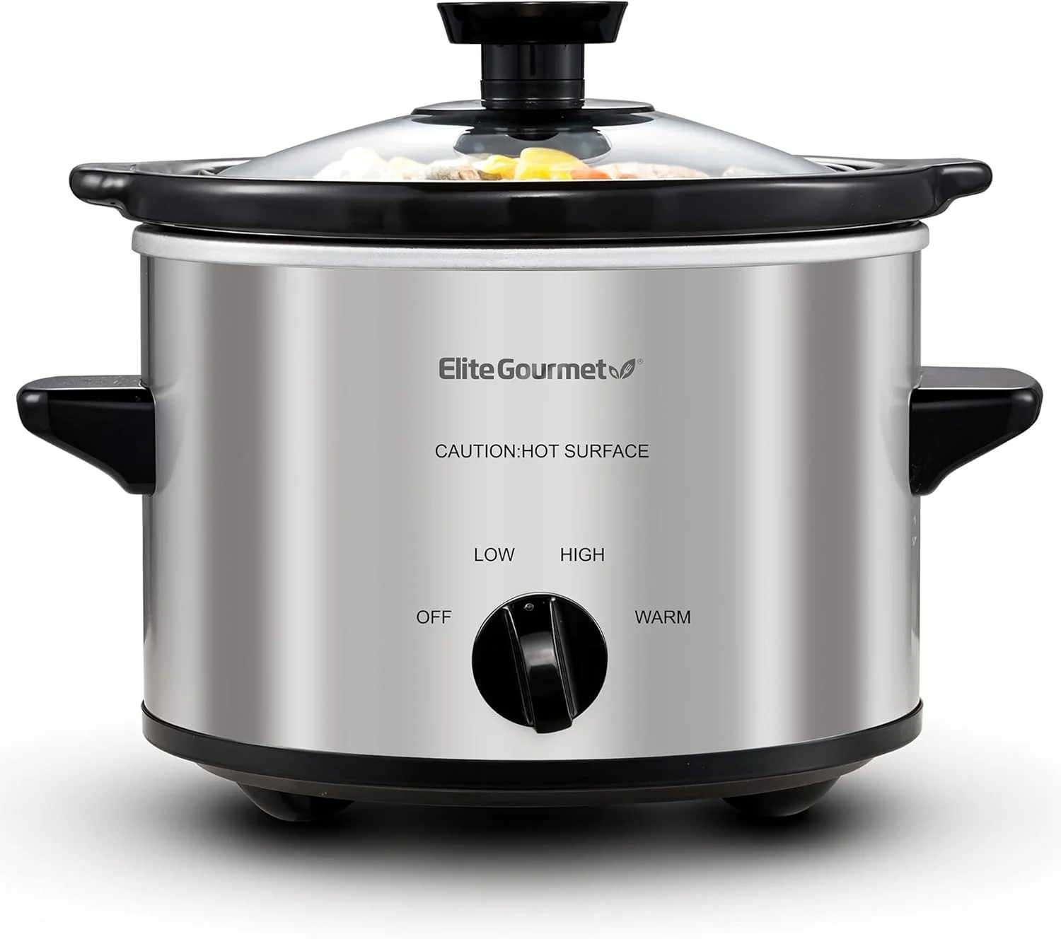 Elite Gourmet MST-250XS Electric Slow Cooker Ceramic Pot, Adjustable Temp, Entre