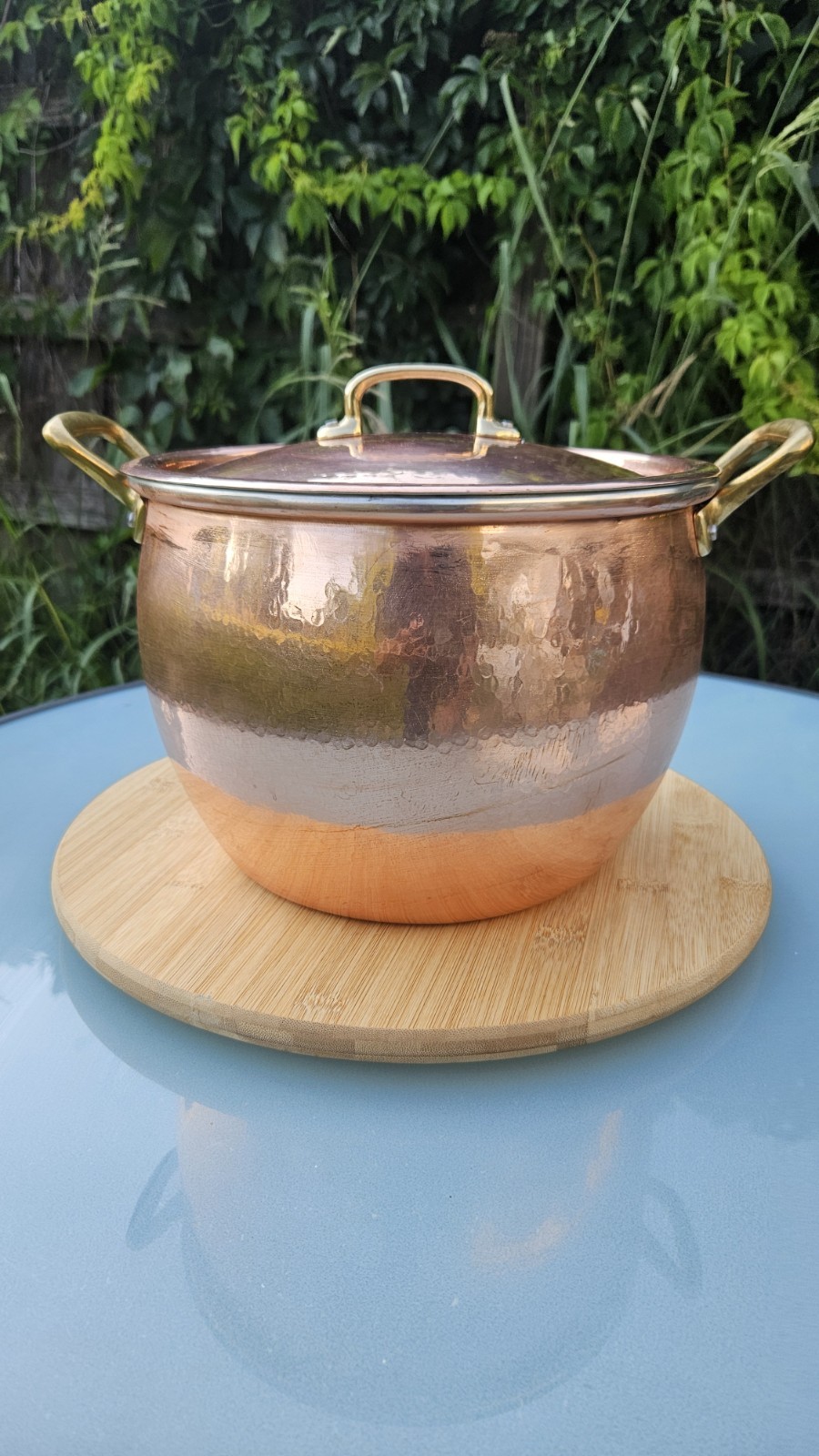 Ruffoni 7.5 Qt Historia Hammered Copper Stockpot w/Classic Brass Handles