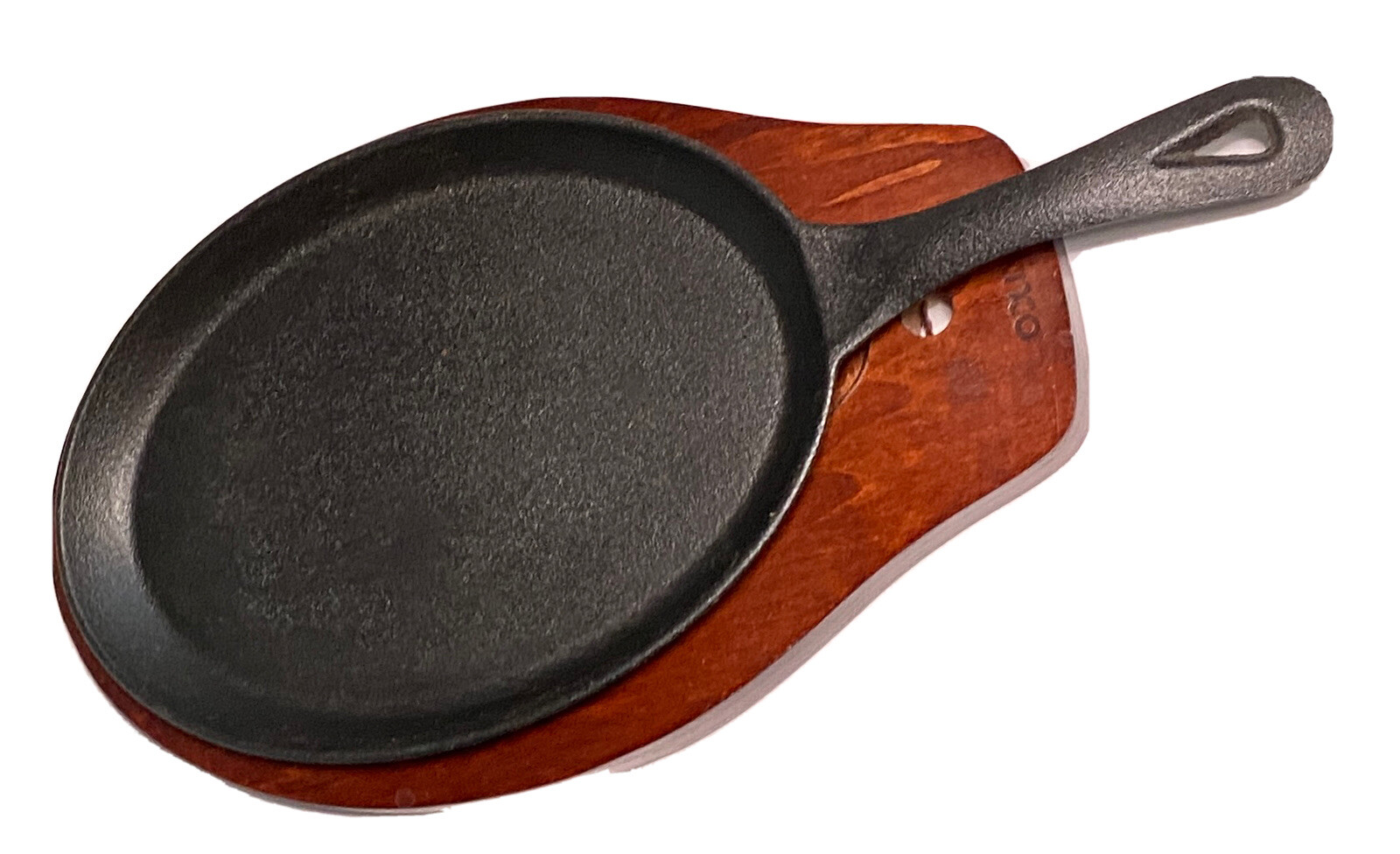 New! Fajitas Cast Iron Skillet 9” Winware Server Set Skillet And Wood Underliner
