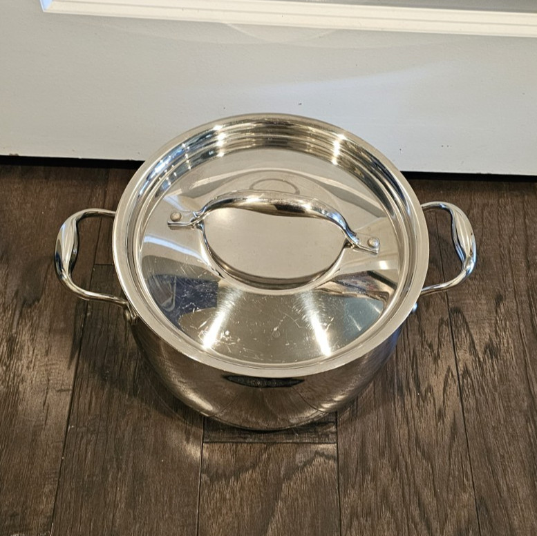 Kirkland Signature Professional Copper Core 8 Qt Stock Pot Stainless Steel Italy