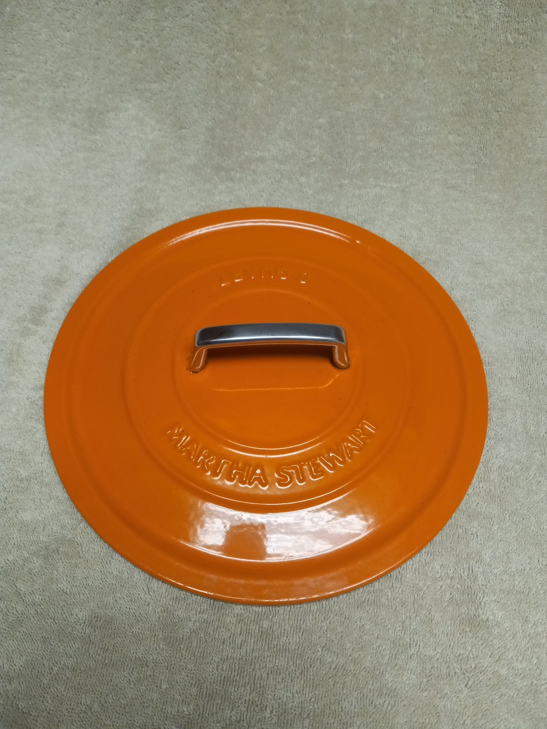 Martha Stewart Collection Orange Enameled Cast Iron 6 Qt Round Replacement Lid