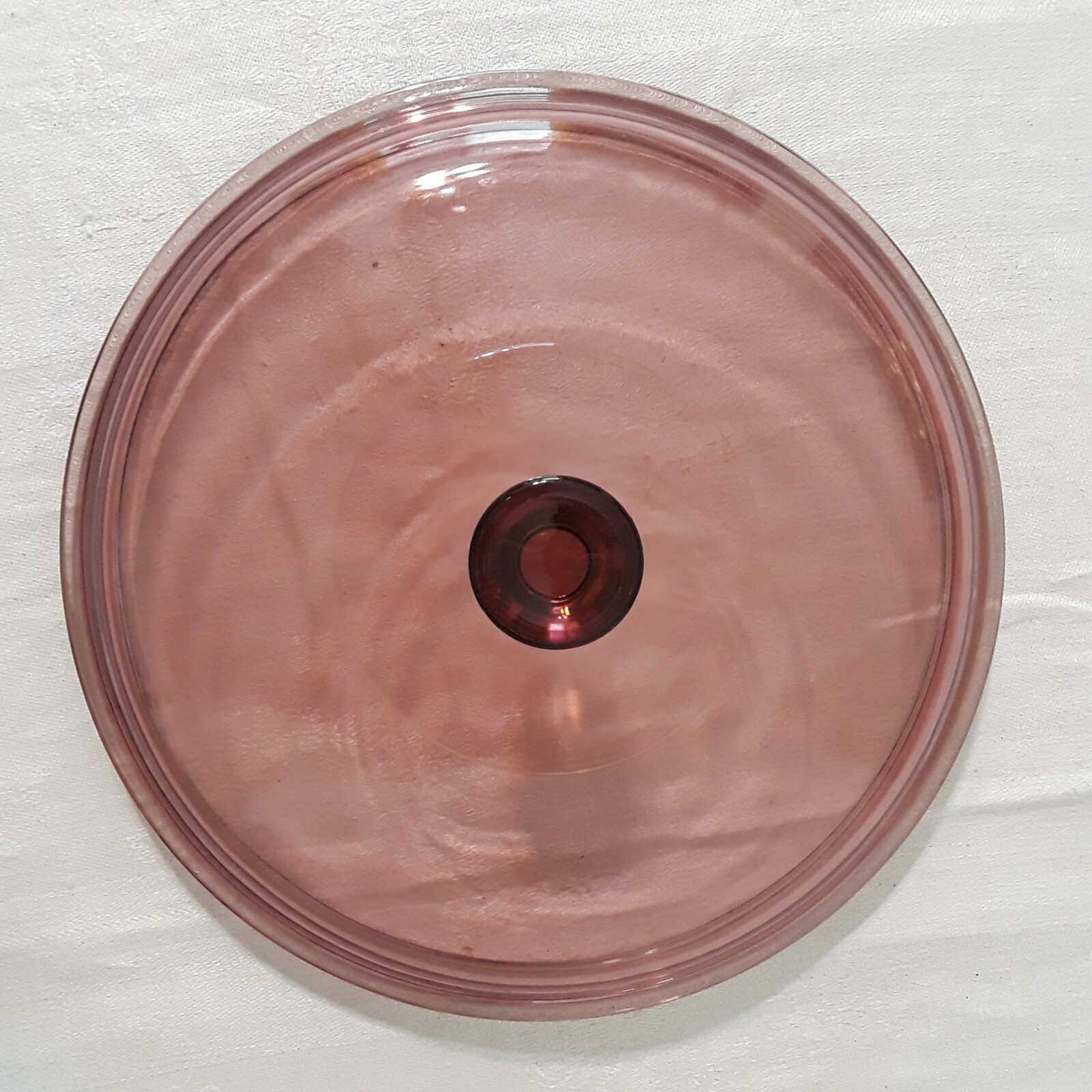 VTG Pyrex Vision Ware Replacement Lid Cranberry Amethyst Glass 624C Super Clean