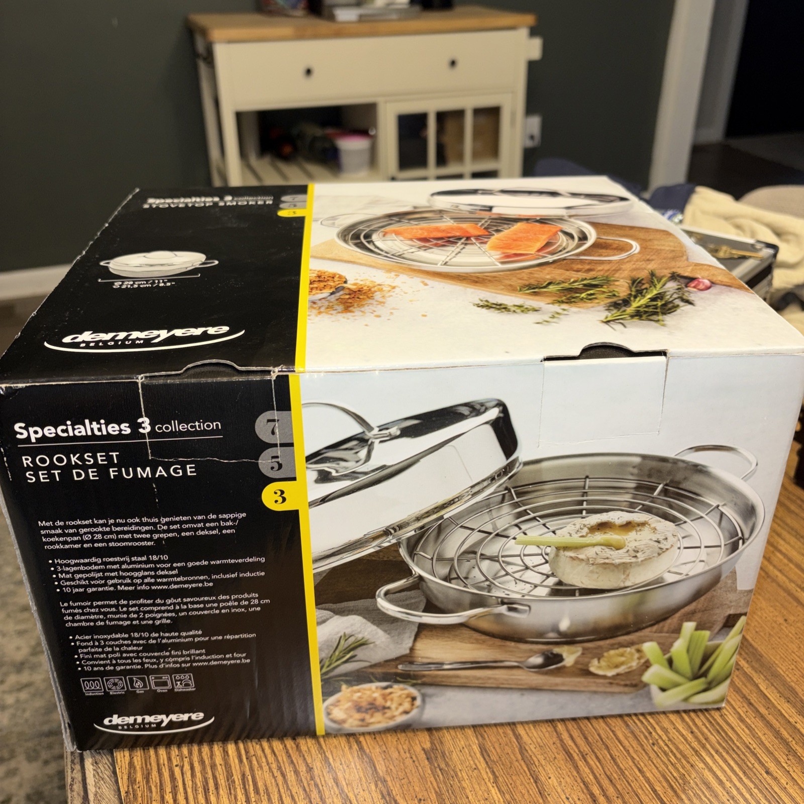 Demeyere Resto 4-pc Stainless Steel Stovetop Smoker Set, Silver, 11.5″ NWT Box