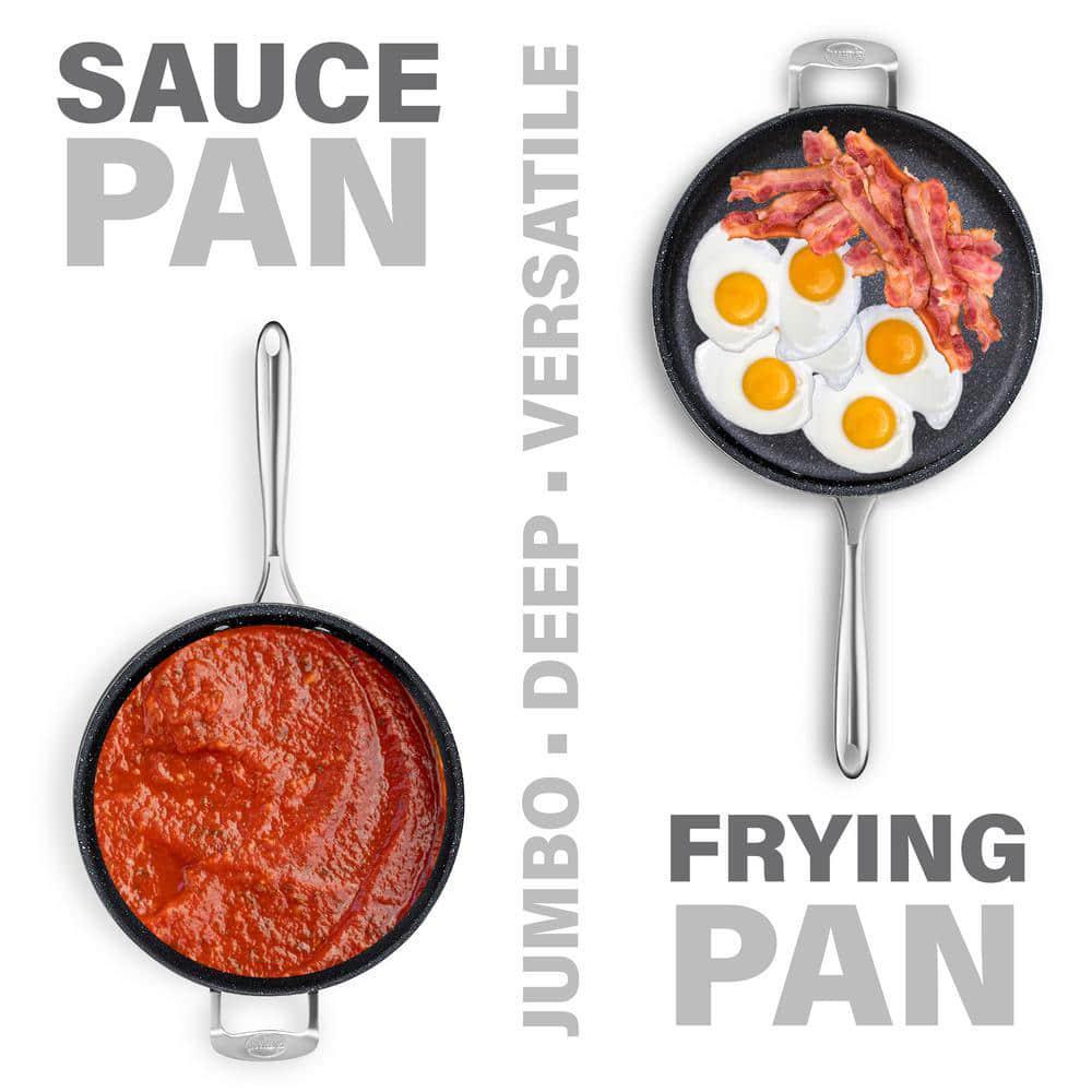 Granitestone Deep Saute Pan 5.5 Qt Nonstick Diamond-Infused Aluminum Glass Lid