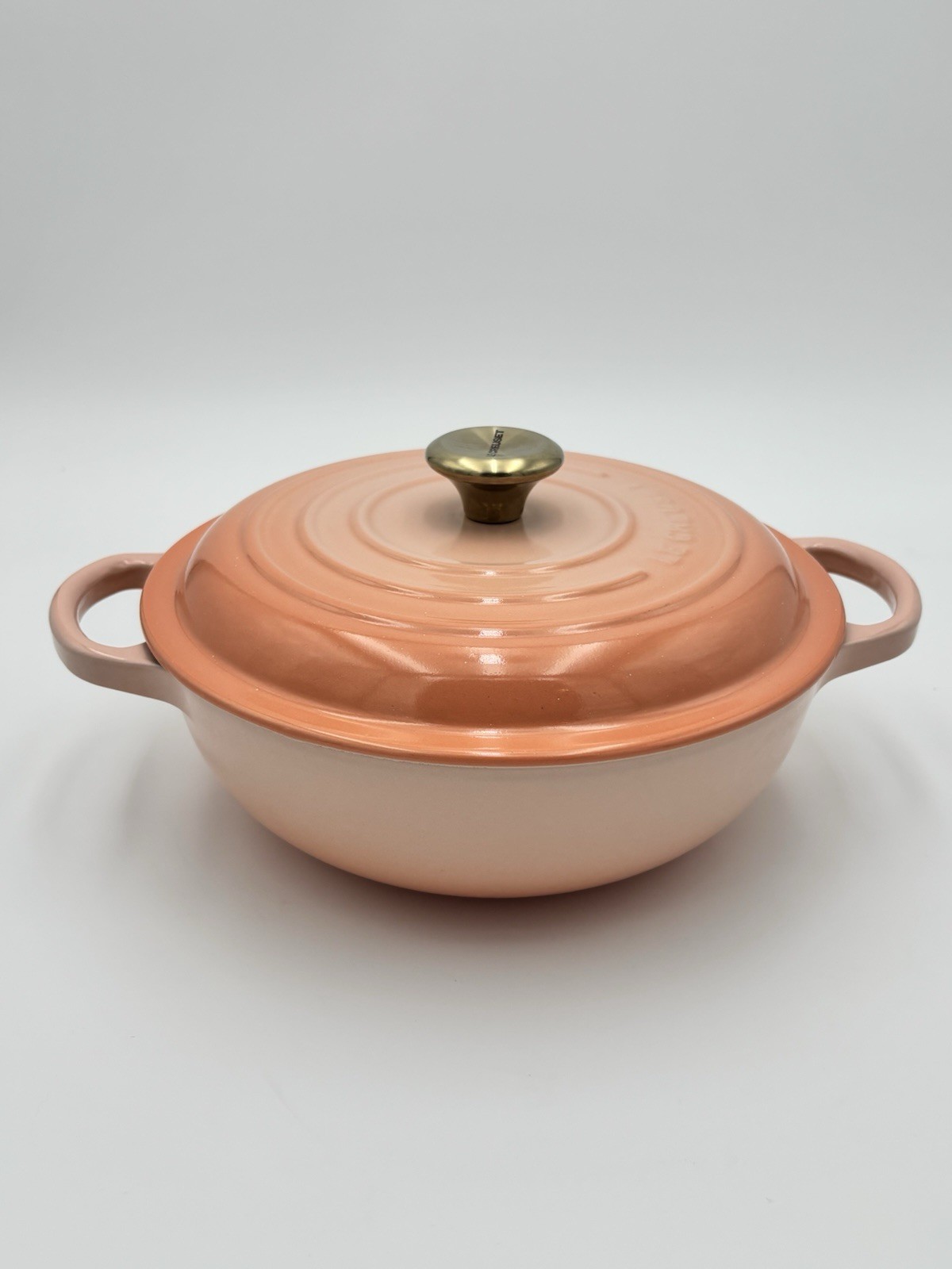 Le Creuset Signature Enameled Cast Iron French Oven ~ 2.5 Qt ~ Peche ~ Read