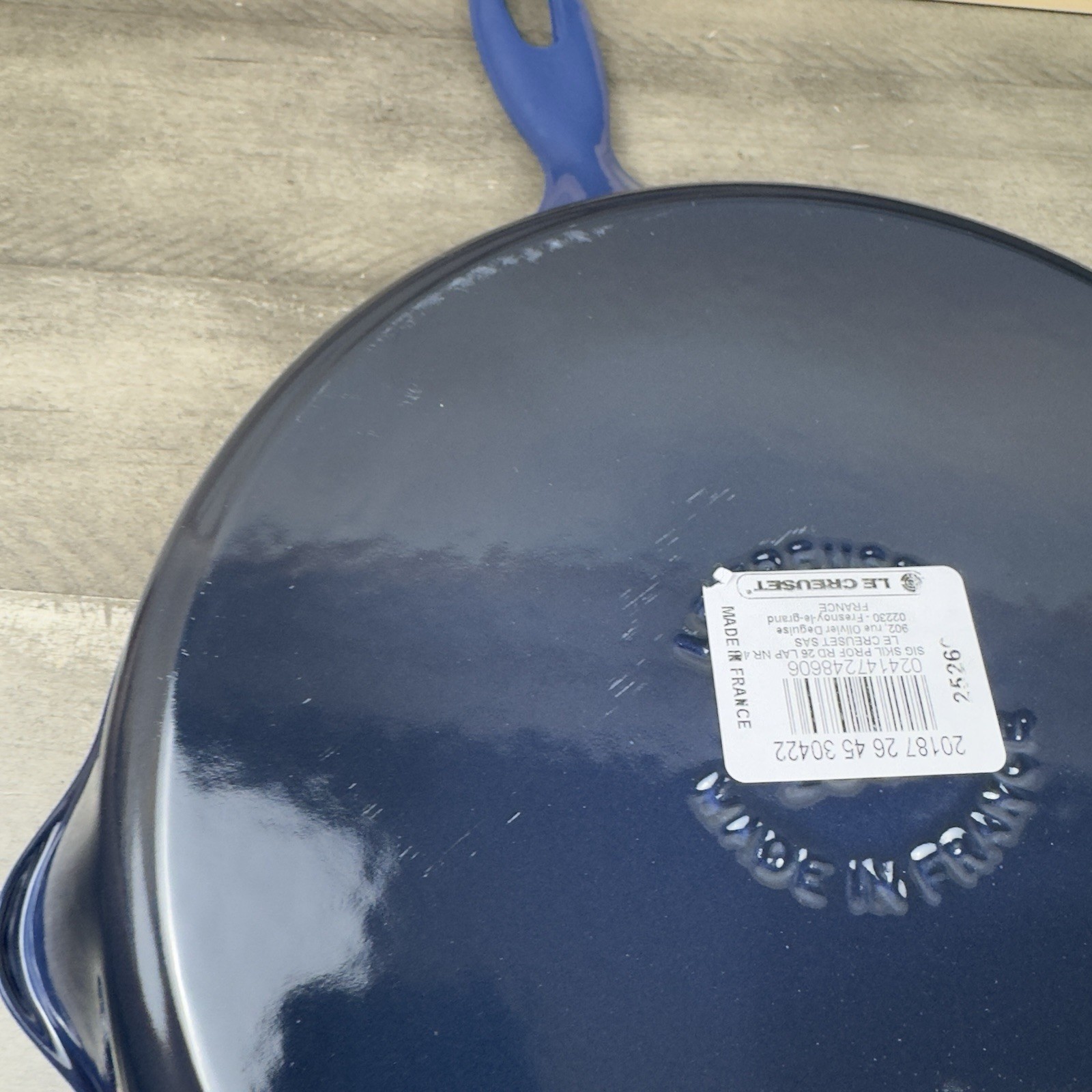 Le Creuset Signature Enameled Cast Iron Deep Skillet 10 1/4” Lapis Scuffed Read