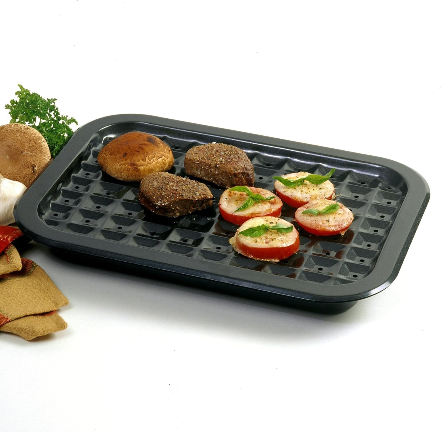 Norpro Broiler/ Roaster Pan Set for Oven – Nonstick Coated 16.5″ x 12″ – NEW