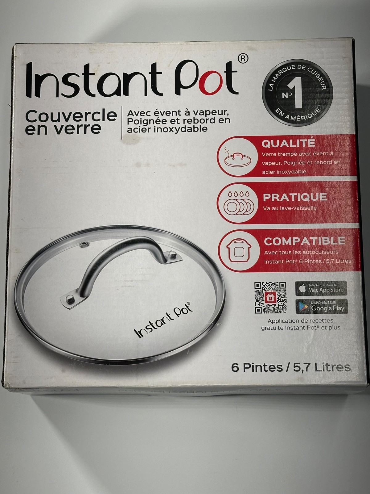 Instant Pot 6 Quart Clear Tempered Glass Lid New in Box